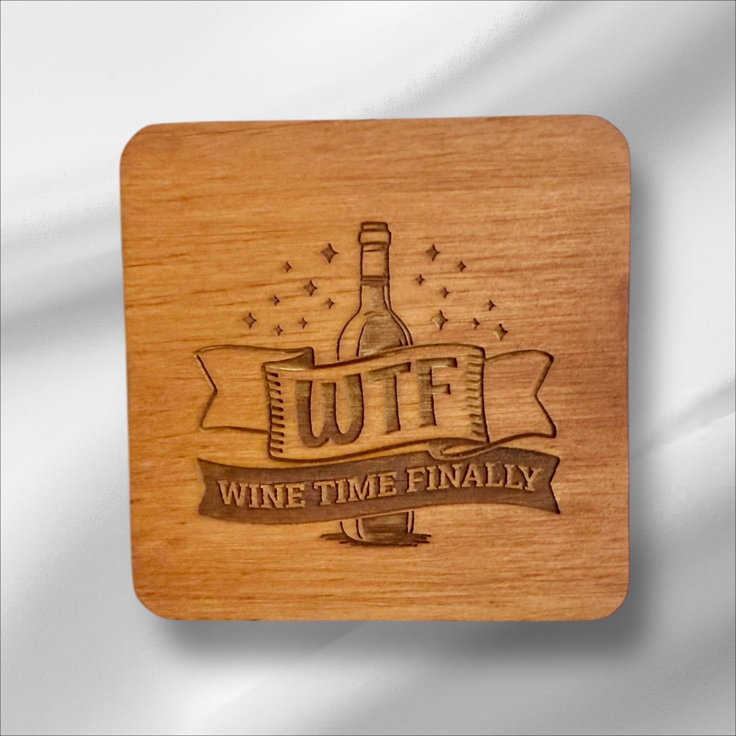 Wine Lover’s Wooden Coasters – Fun & Stylish Gift for Wine Enthusiasts