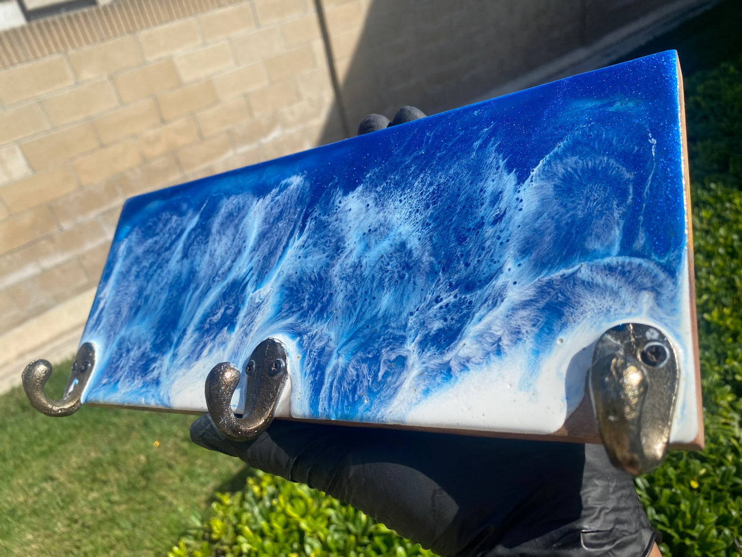 Ocean Resin Wooden Wall Hook - Omagoodness Art Shop
