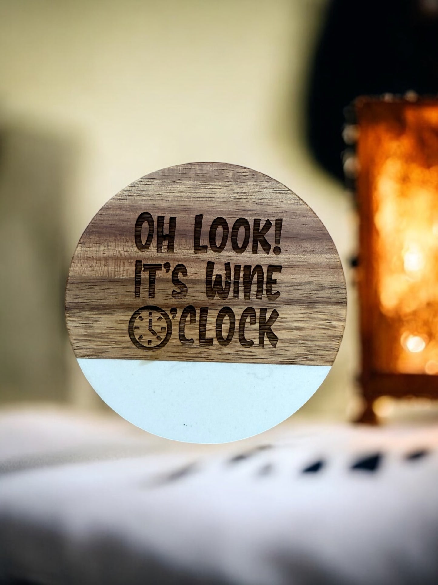 Wine Lover’s Wooden & Marble Coasters – Fun & Stylish Gift for Wine Enthusiasts