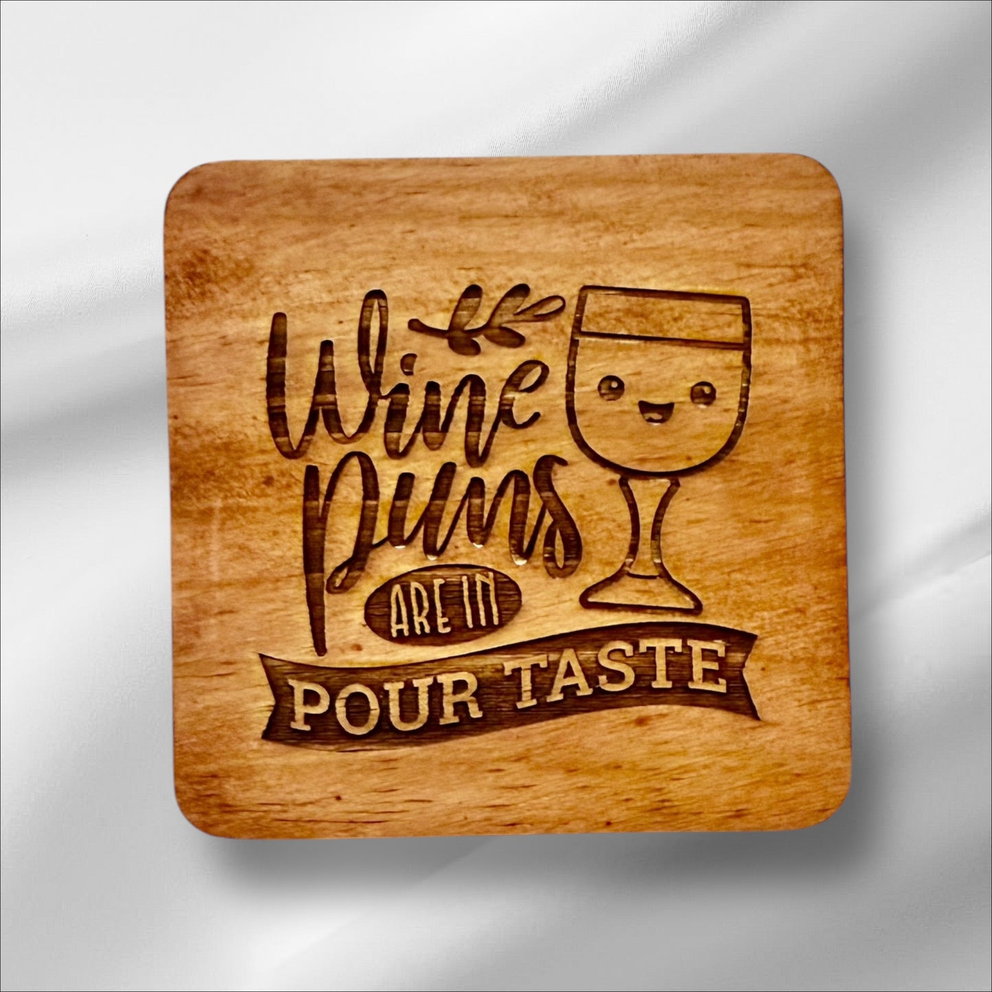 Wine Lover’s Wooden Coasters – Fun & Stylish Gift for Wine Enthusiasts