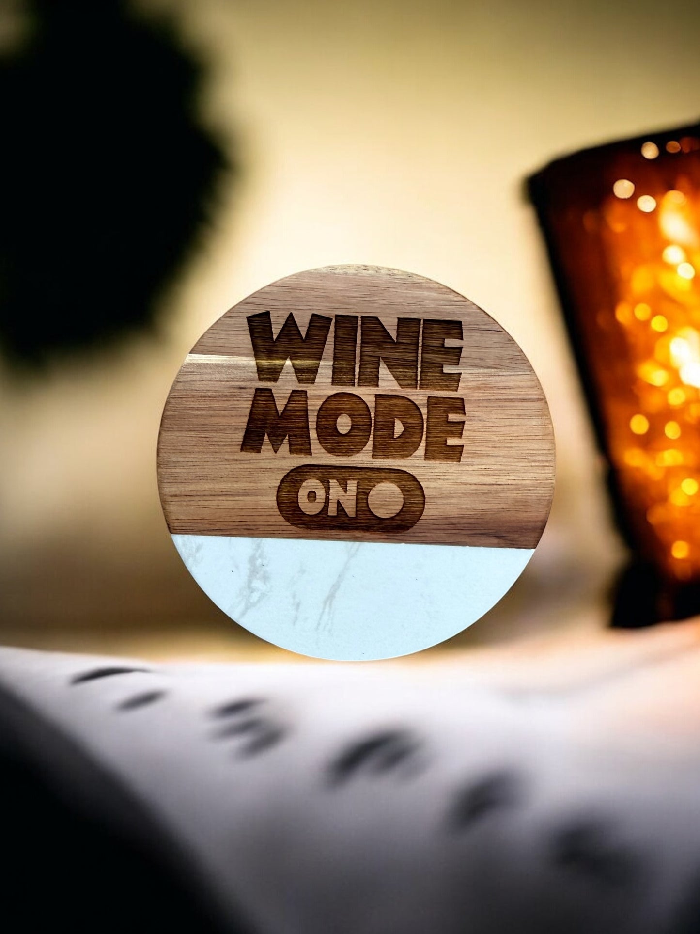 Wine Lover’s Wooden & Marble Coasters – Fun & Stylish Gift for Wine Enthusiasts
