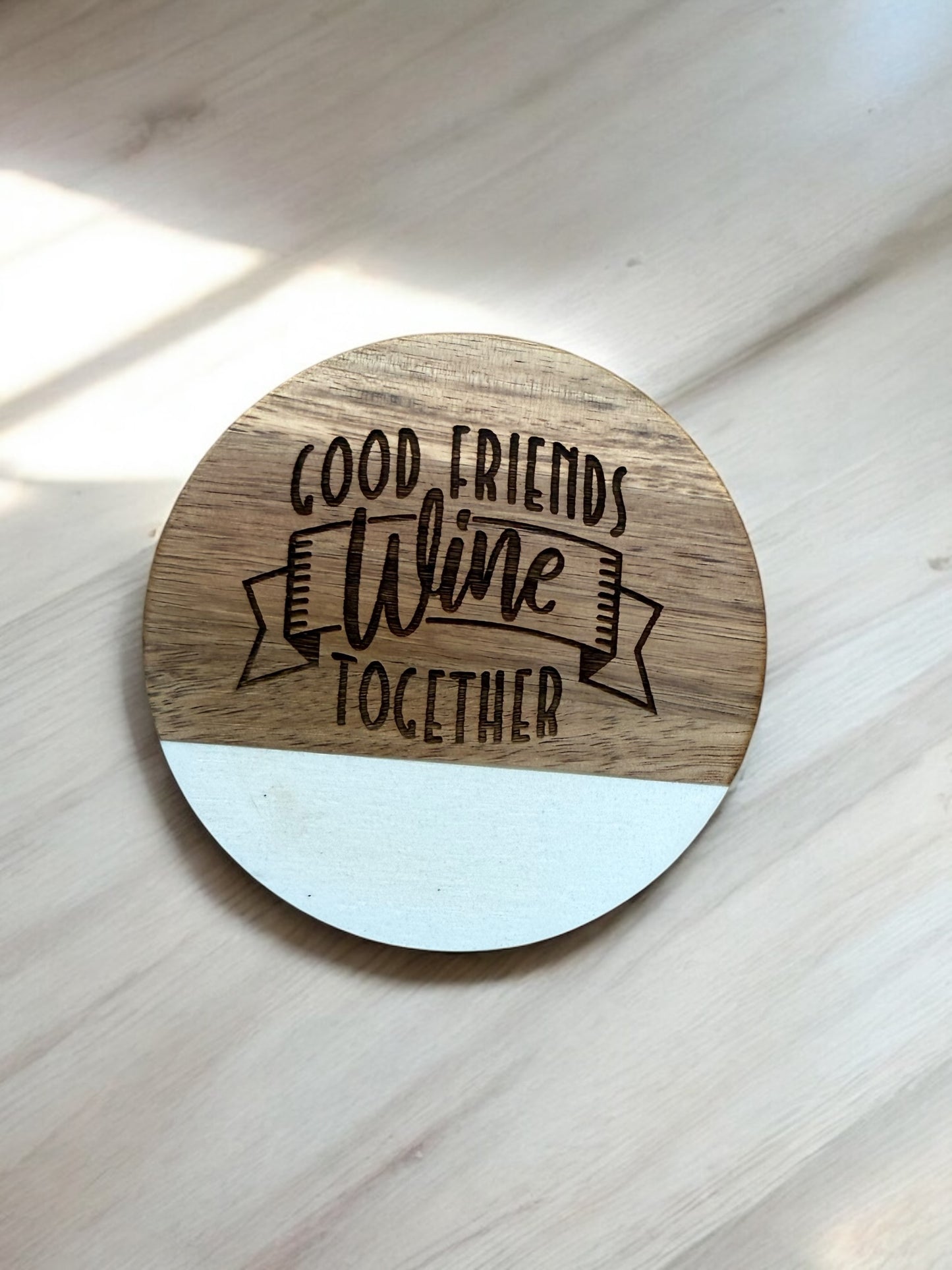 Wine Lover’s Wooden & Marble Coasters – Fun & Stylish Gift for Wine Enthusiasts