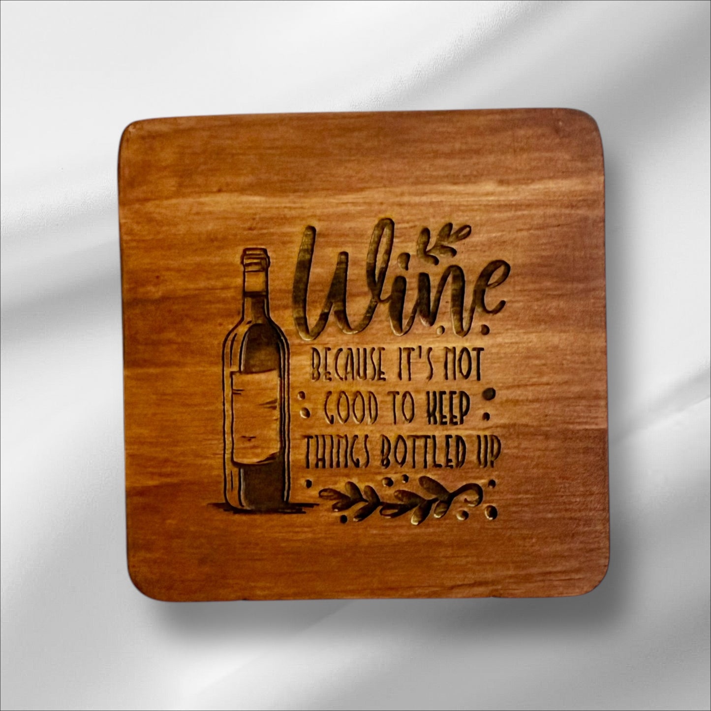 Wine Lover’s Wooden Coasters – Fun & Stylish Gift for Wine Enthusiasts