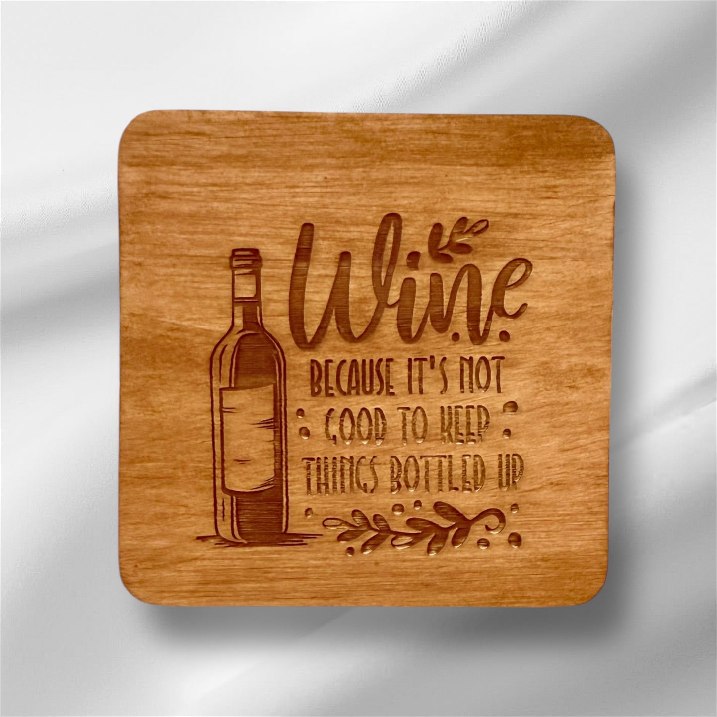 Wine Lover’s Wooden Coasters – Fun & Stylish Gift for Wine Enthusiasts