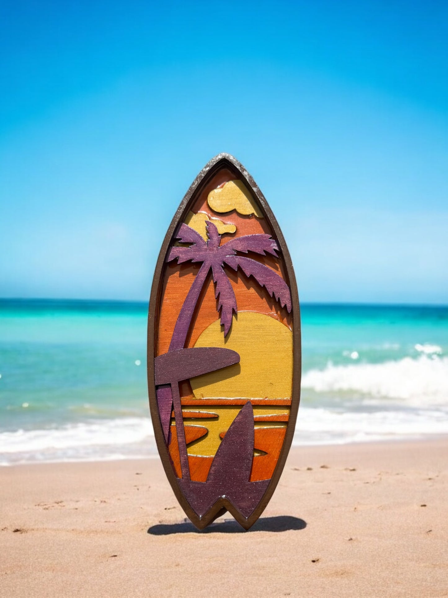 Wooden Surfboard Wall Decor