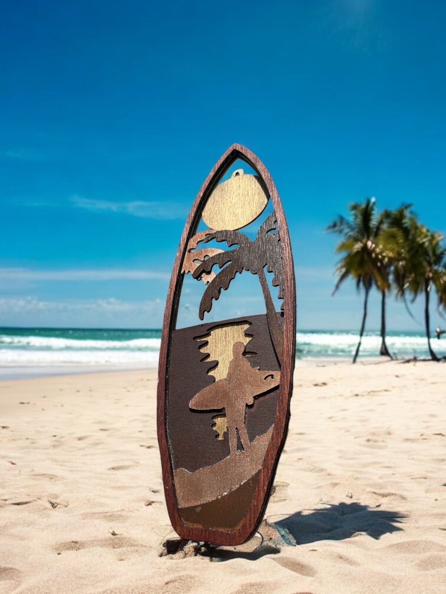 Wooden Surfboard Wall Decor