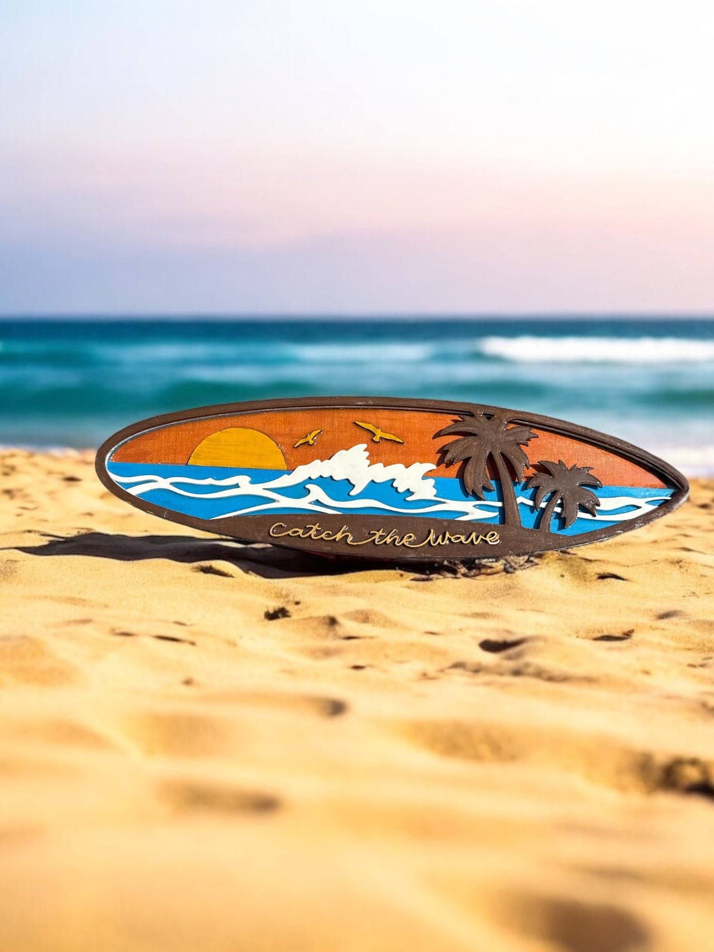 Wooden Surfboard Wall Decor