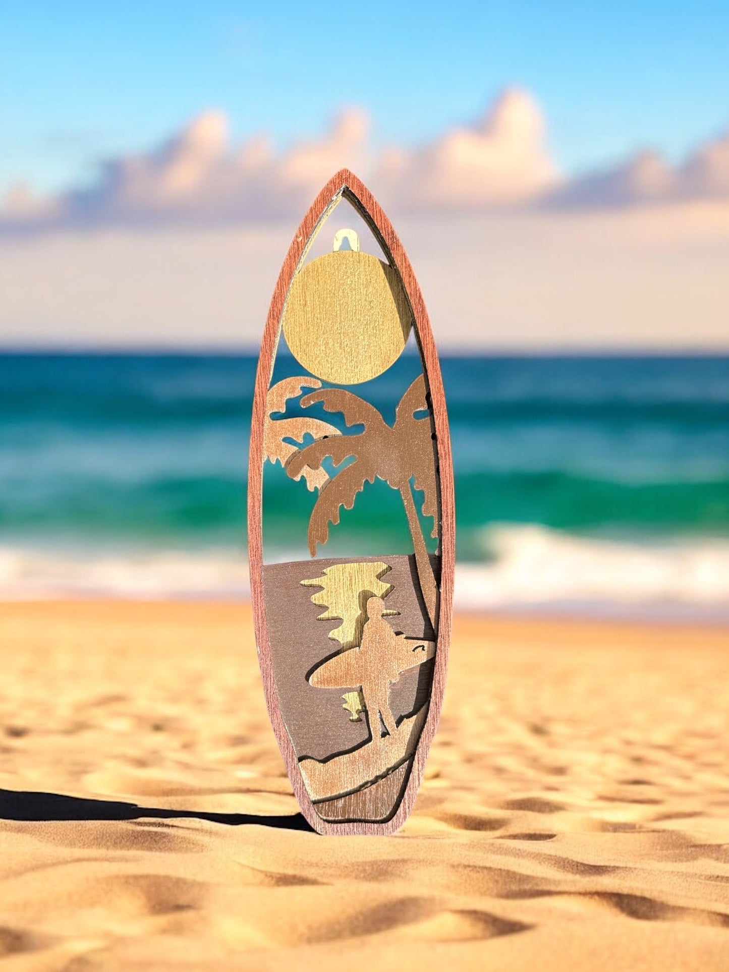 Wooden Surfboard Wall Decor