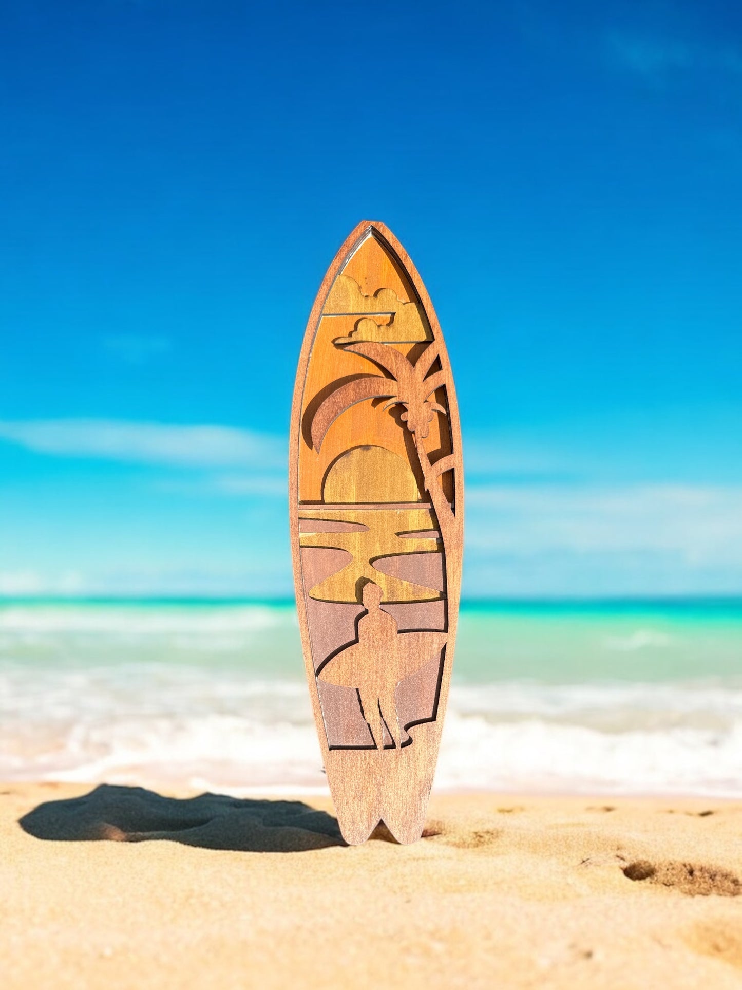 Wooden Surfboard Wall Decor