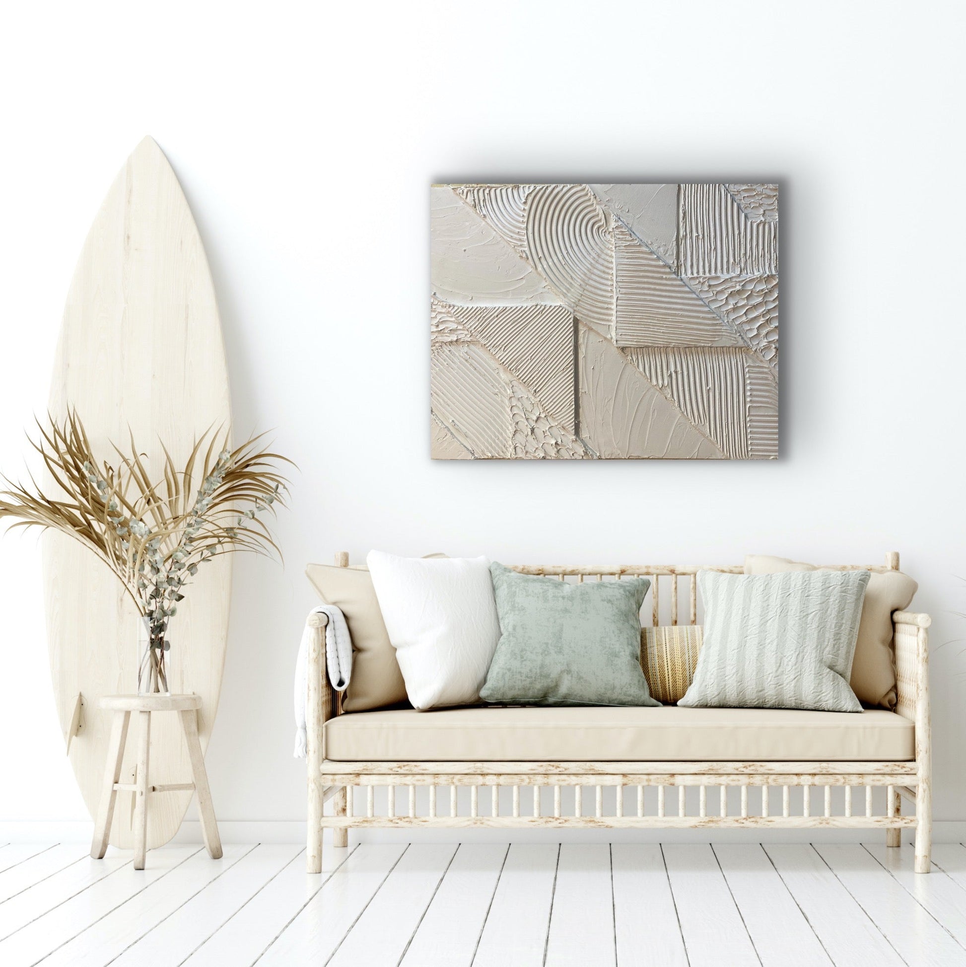 Minimalist Aesthetic Decor | Minimalist Art | Textured Painting | Modern Decor  (Beige) - Omagoodness Art Shop