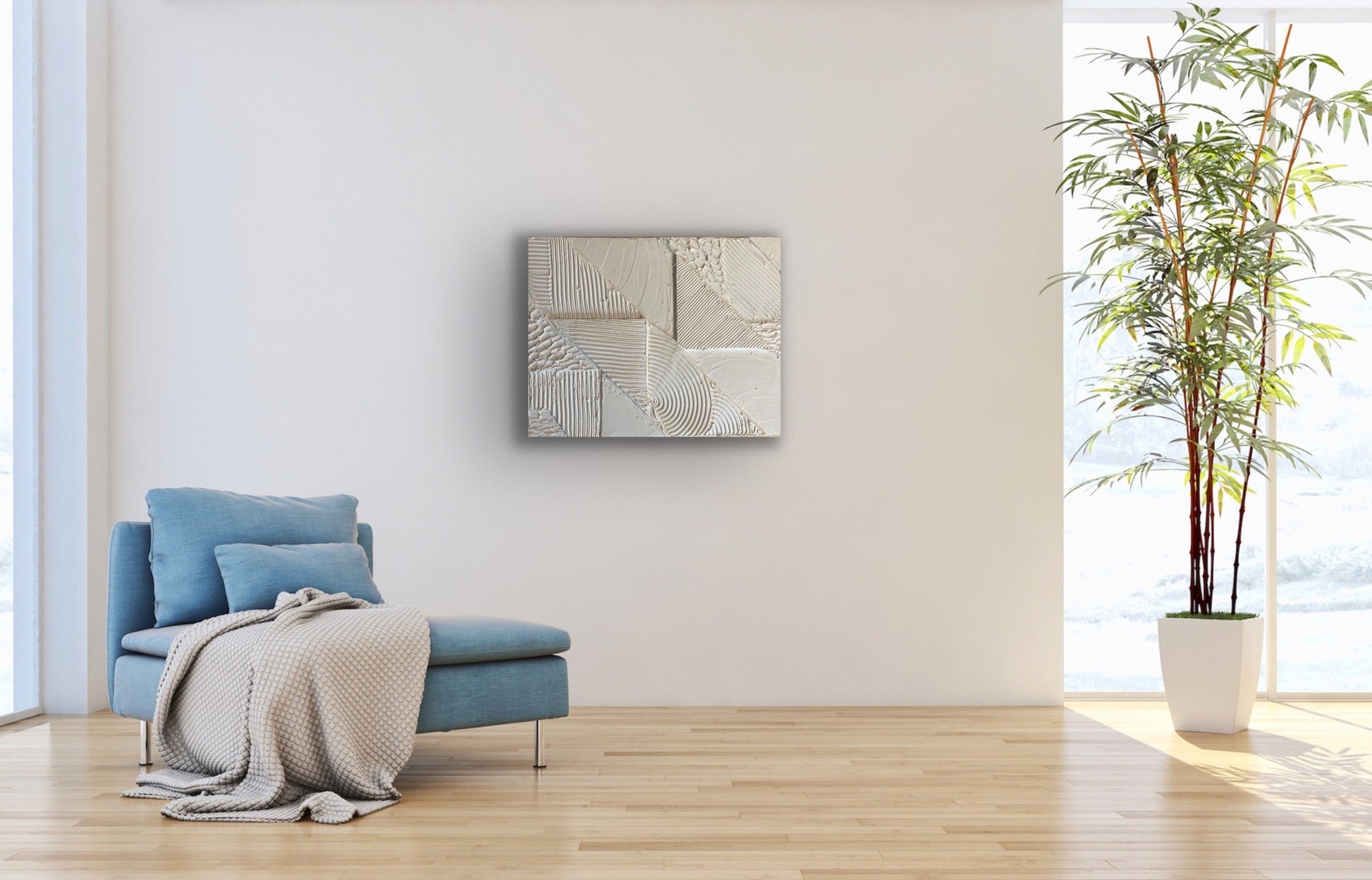 Minimalist Aesthetic Decor | Minimalist Art | Textured Painting | Modern Decor  (Beige) - Omagoodness Art Shop