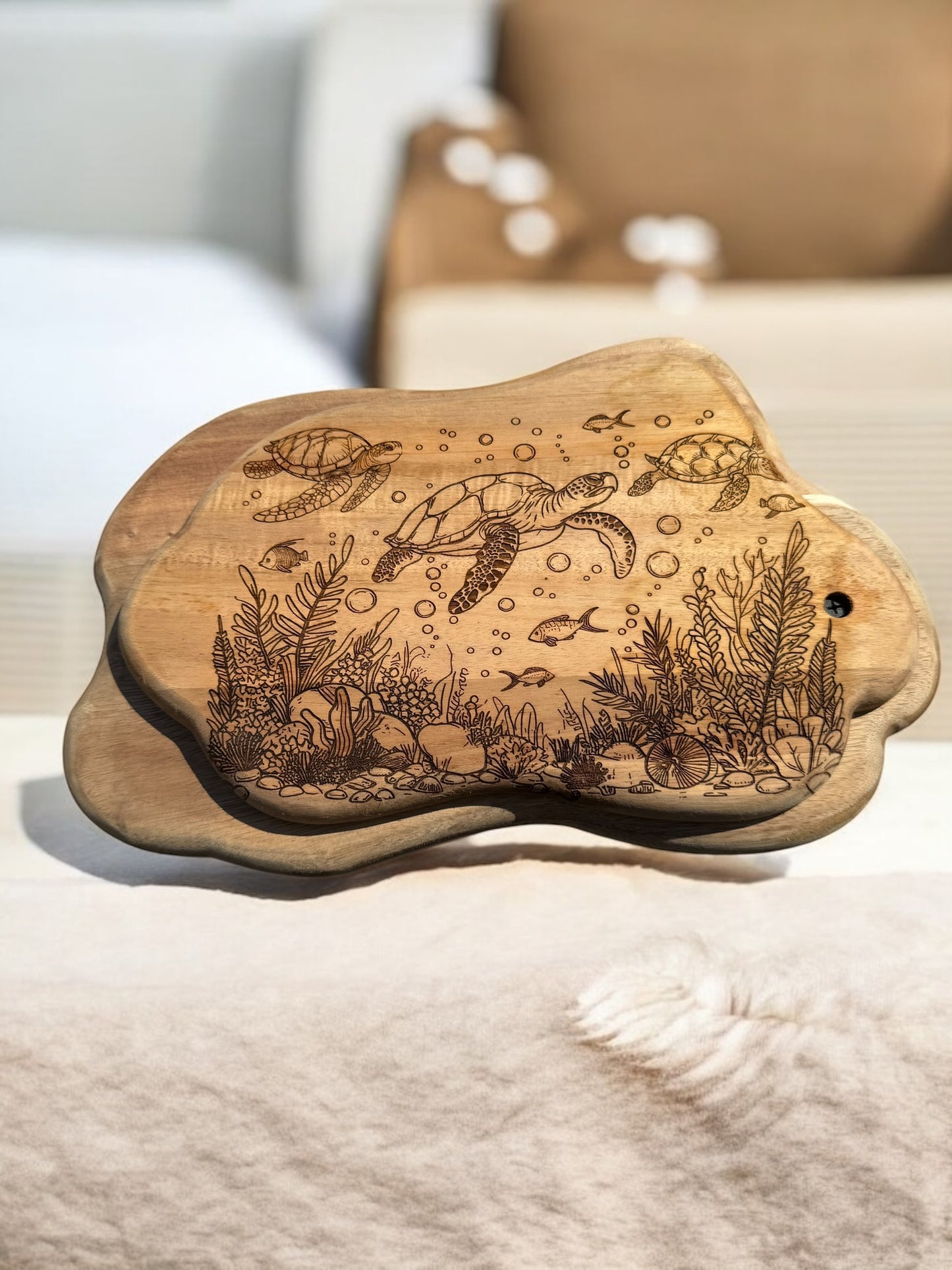 Luxury Acacia Charcuterie Board ā Available in Laser-Engraved or Ocean Resin Design