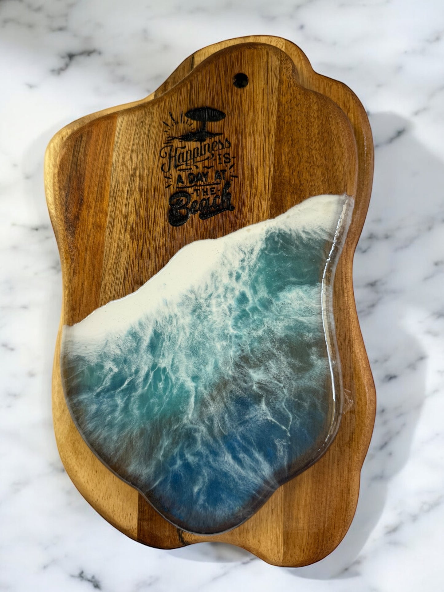 Luxury Acacia Charcuterie Board ā Available in Laser-Engraved or Ocean Resin Design