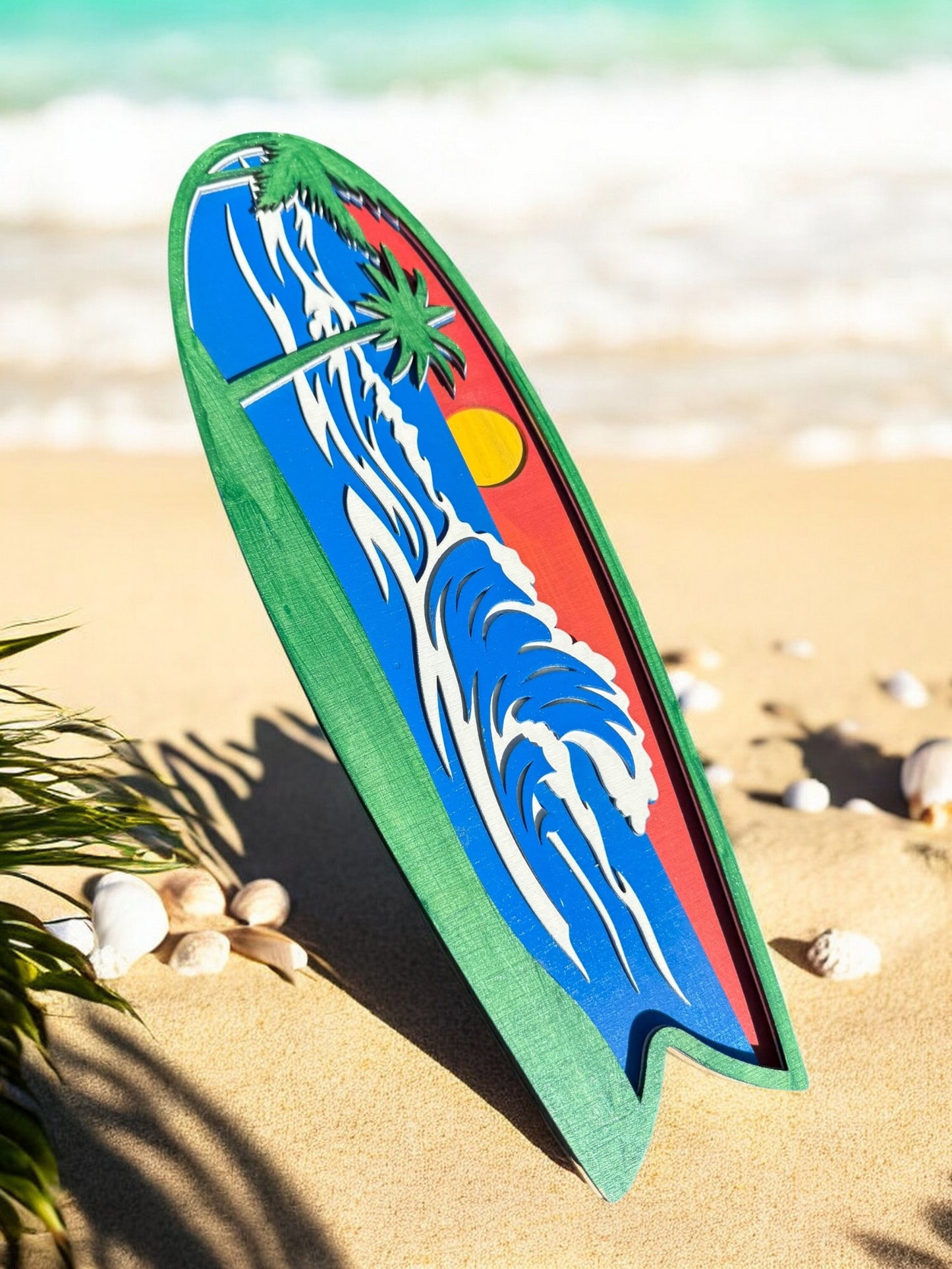Wooden Surfboard Wall Decor