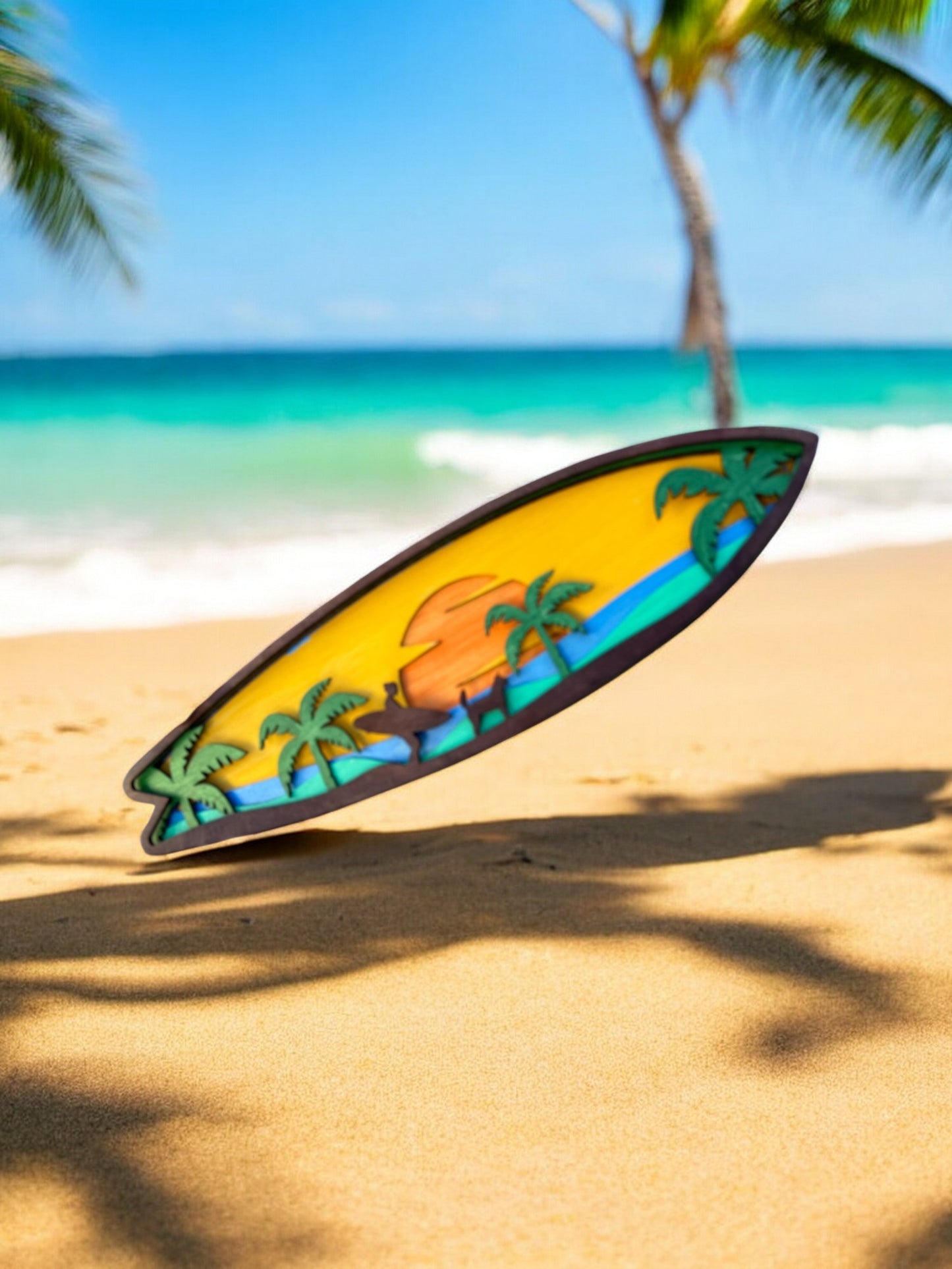 Wooden Surfboard Wall Decor