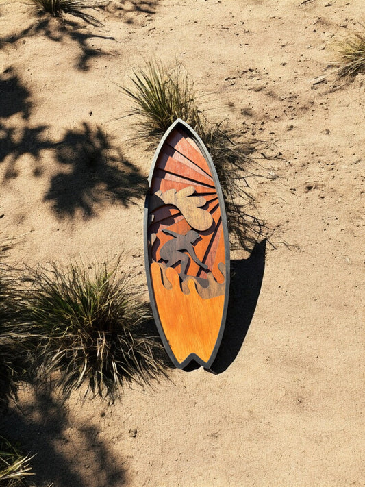 Wooden Surfboard Wall Decor