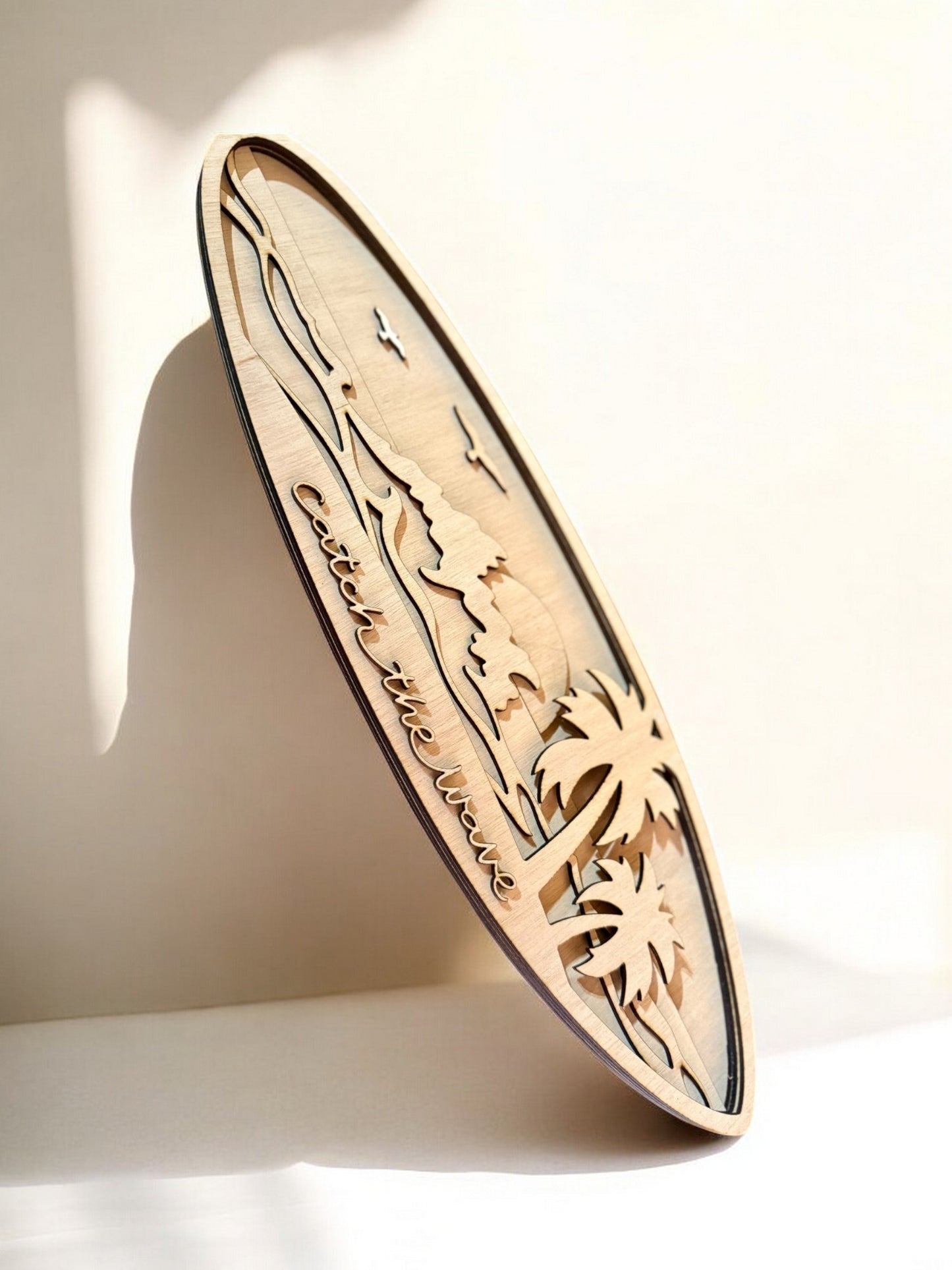 Wooden Surfboard Wall Decor