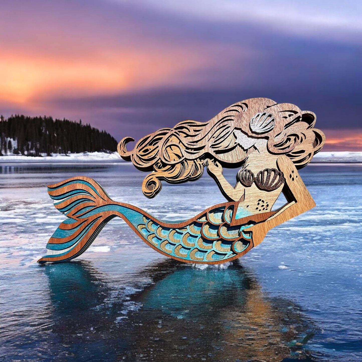 Unique Wooden Mermaid Decor