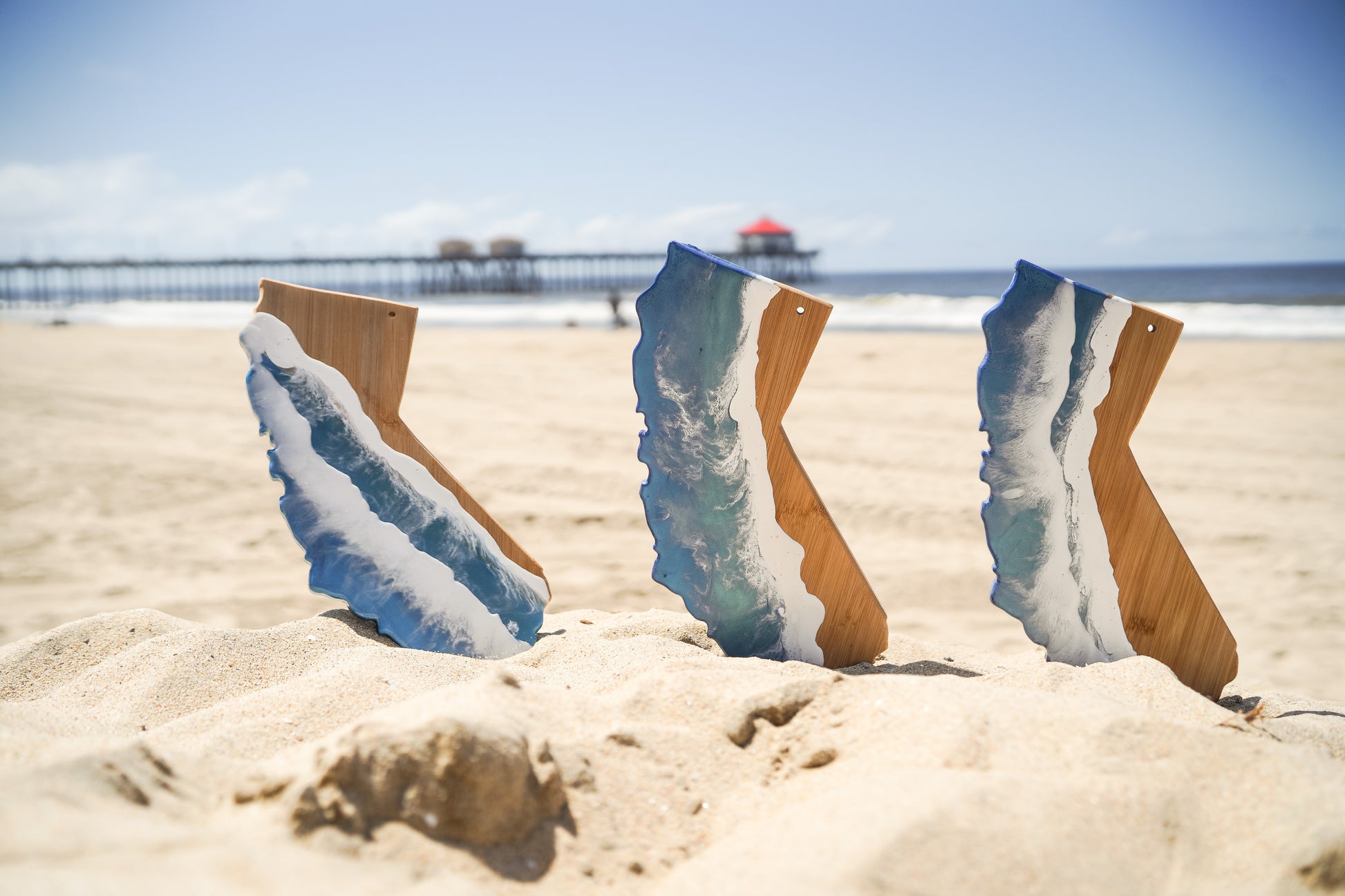 California Rustic Board Charcuterie Board Ocean Resin Art Board Christmas Gifts California Coast - Omagoodness Art Shop