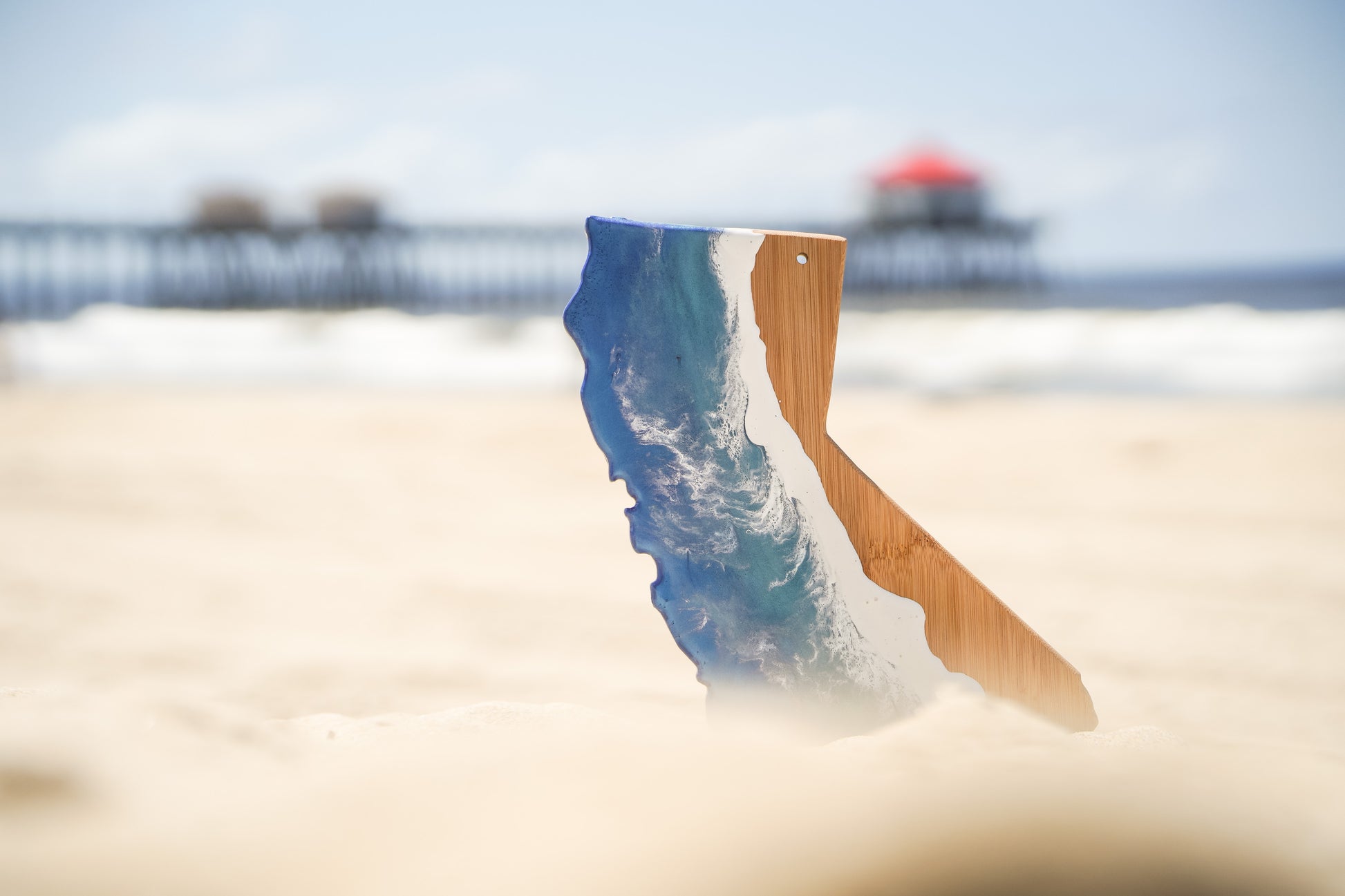 California Rustic Board Charcuterie Board Ocean Resin Art Board Christmas Gifts California Coast - Omagoodness Art Shop