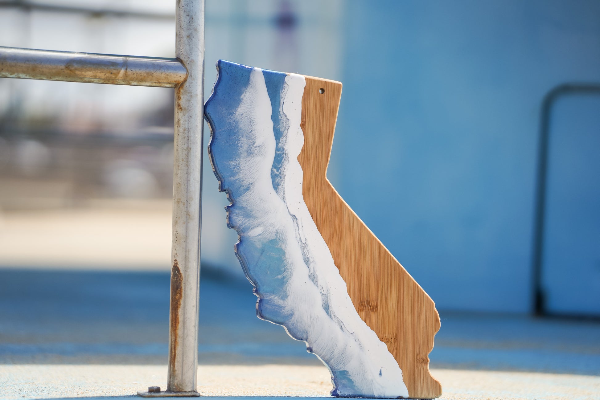 California Rustic Board Charcuterie Board Ocean Resin Art Board Christmas Gifts California Coast - Omagoodness Art Shop