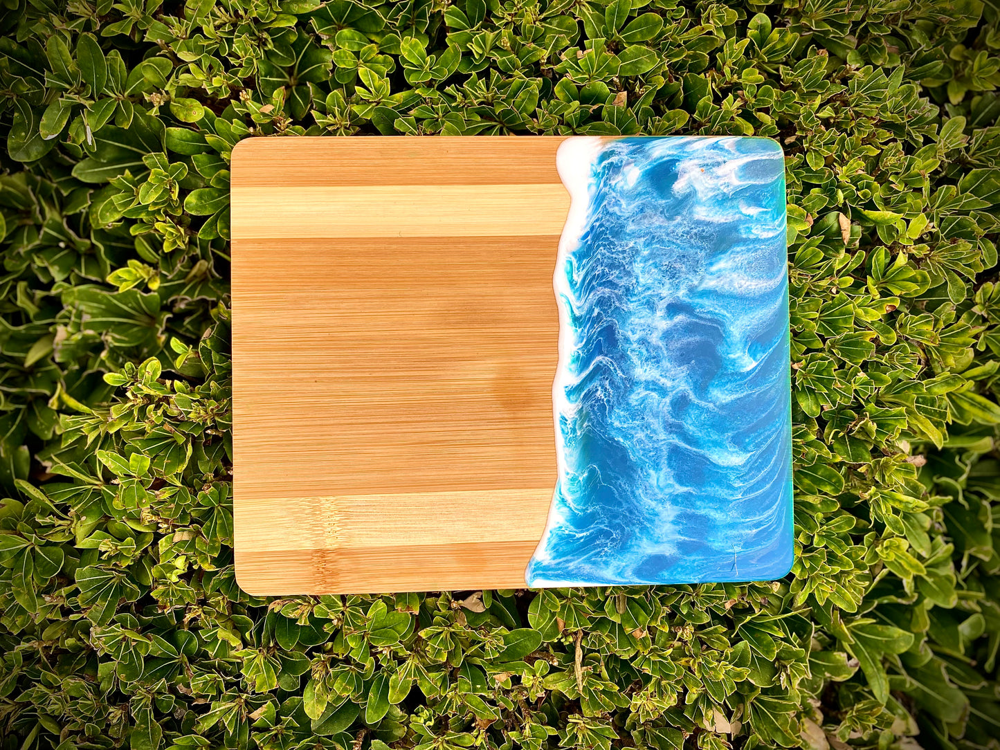 Elegant Hand Crafted Ocean Resin Charcuterie Board,  Wood Cheese Board - Omagoodness Art Shop