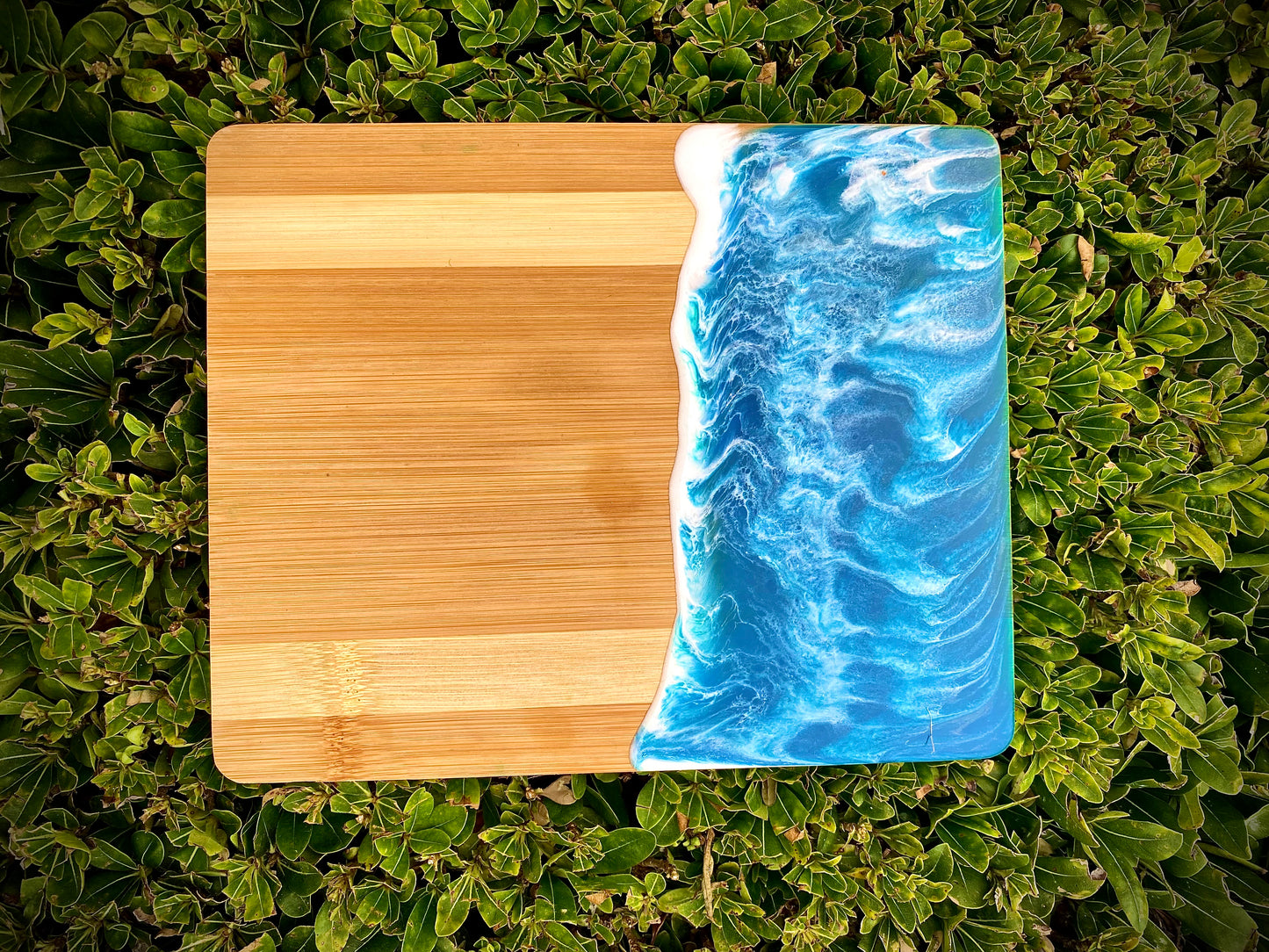 Elegant Hand Crafted Ocean Resin Charcuterie Board,  Wood Cheese Board - Omagoodness Art Shop