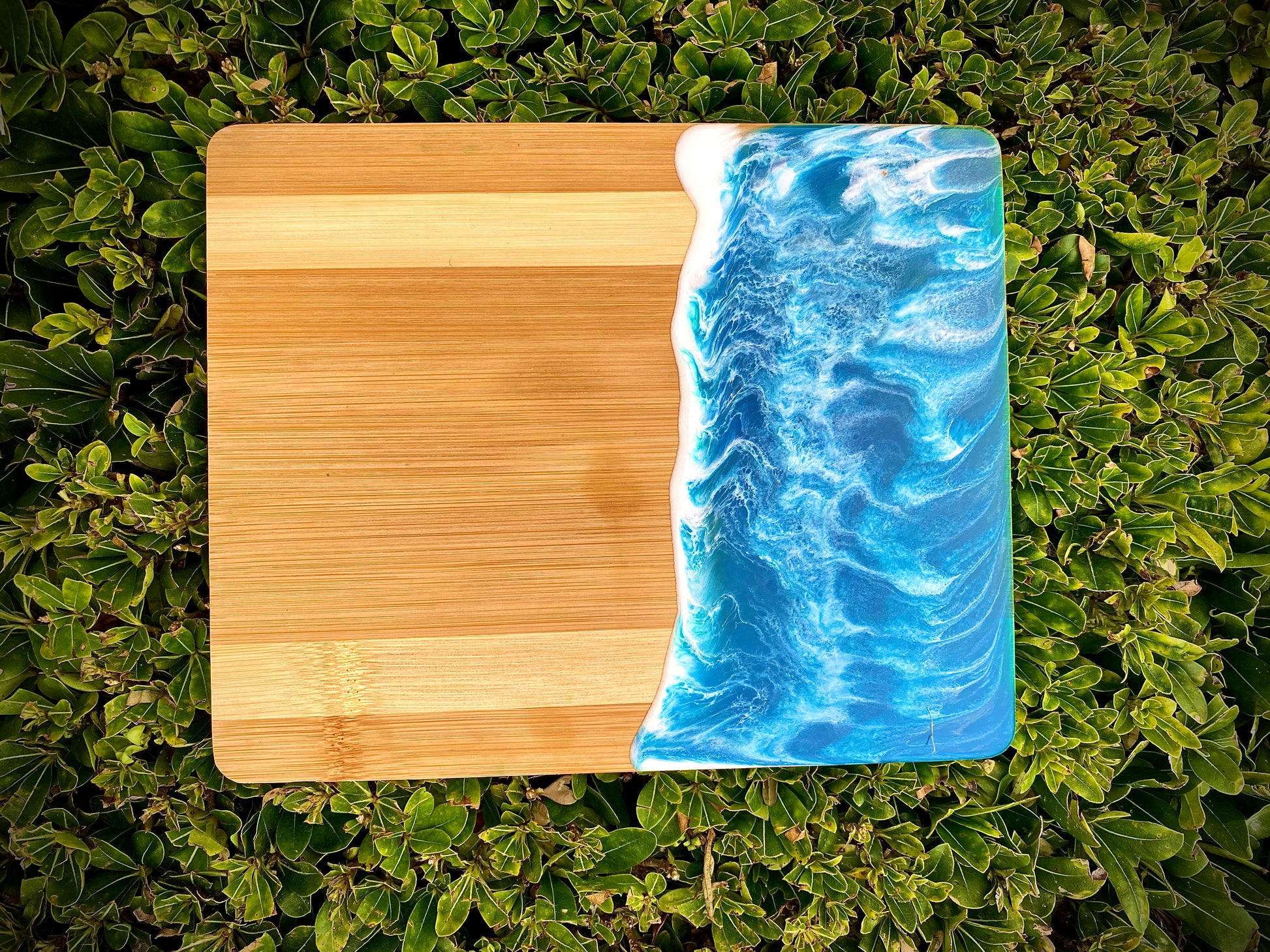 Elegant Hand Crafted Ocean Resin Charcuterie Board,  Wood Cheese Board - Omagoodness Art Shop