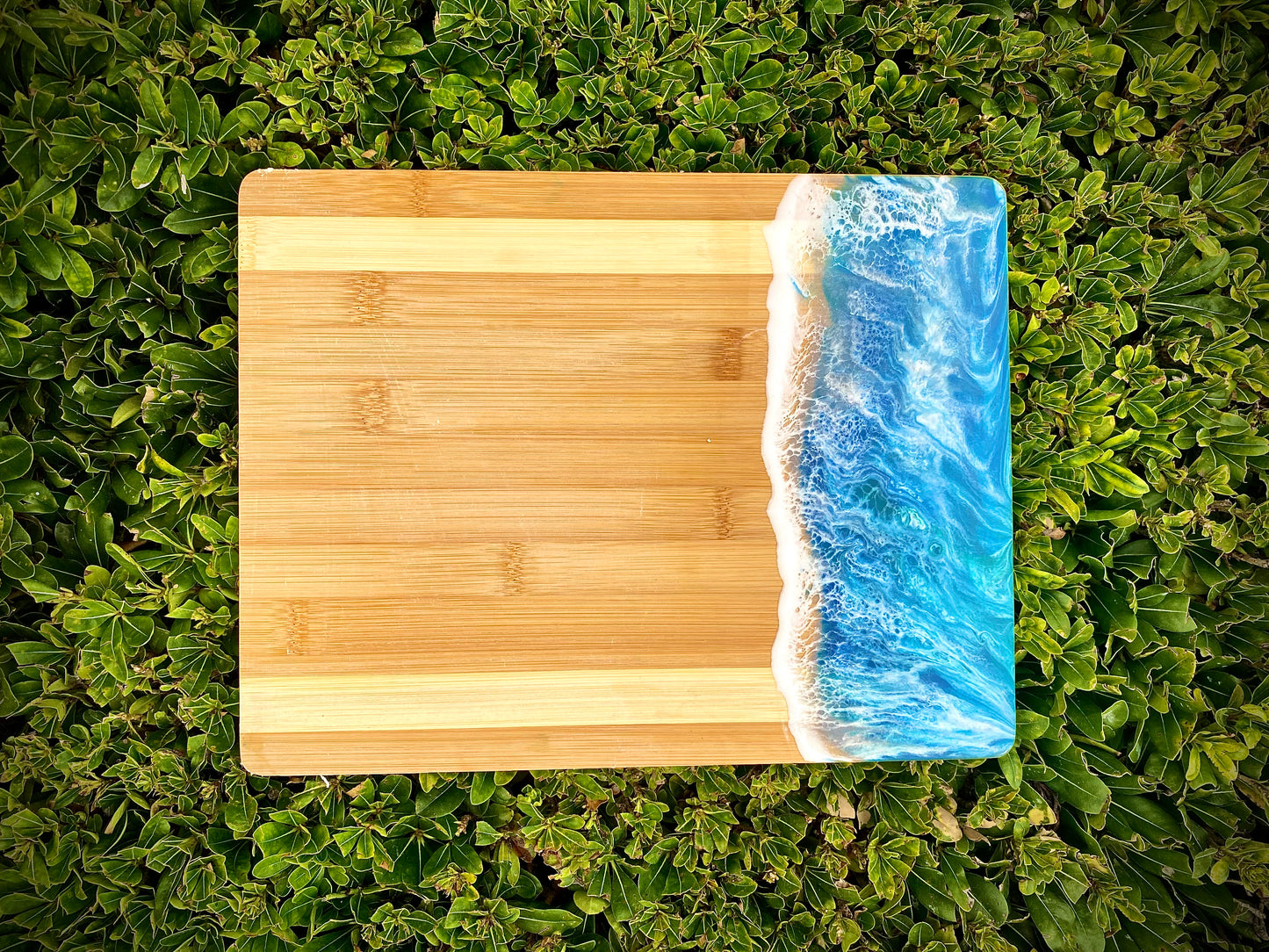 Elegant Hand Crafted Ocean Resin Charcuterie Board,  Wood Cheese Board - Omagoodness Art Shop