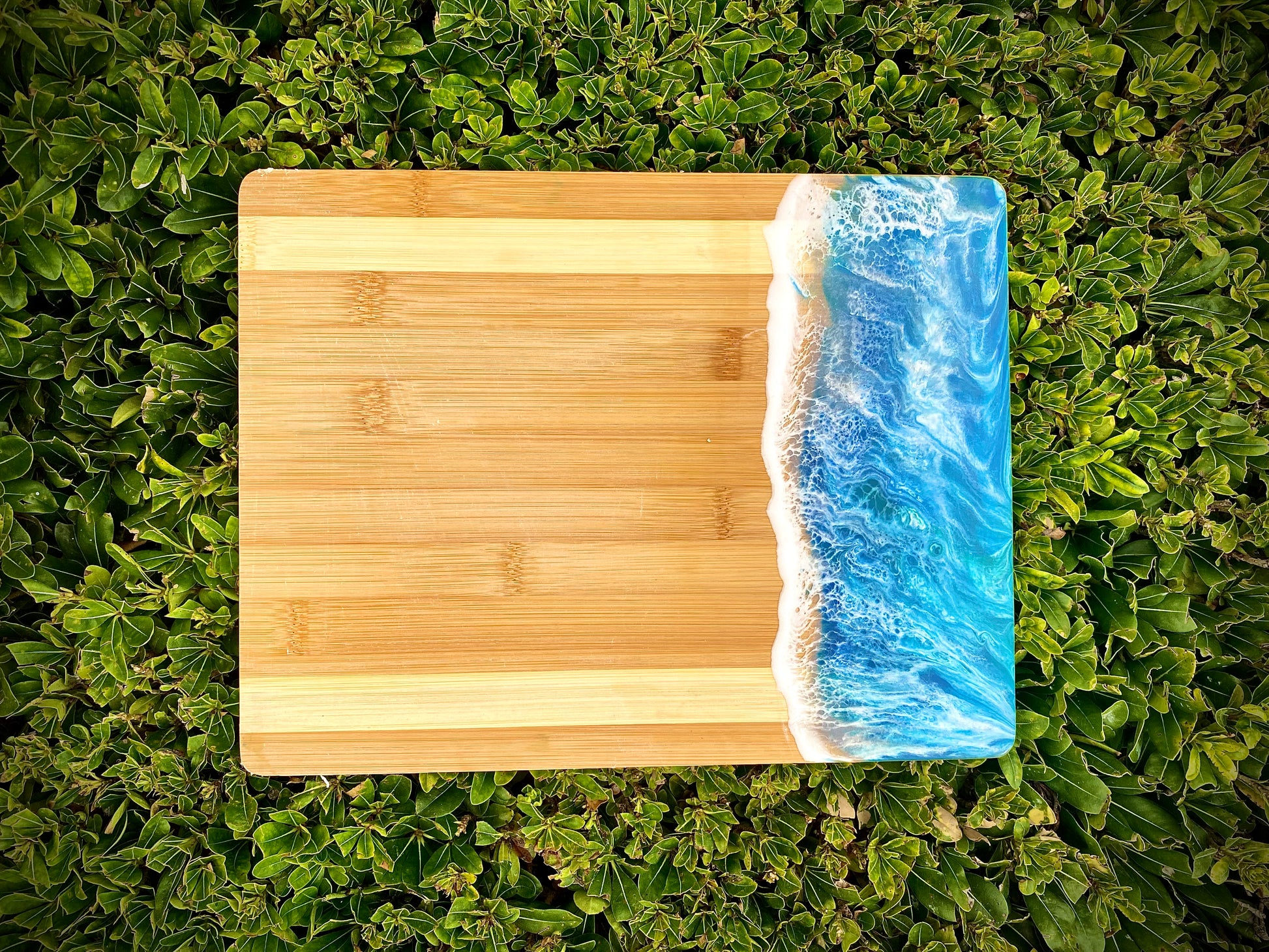 Elegant Hand Crafted Ocean Resin Charcuterie Board,  Wood Cheese Board - Omagoodness Art Shop