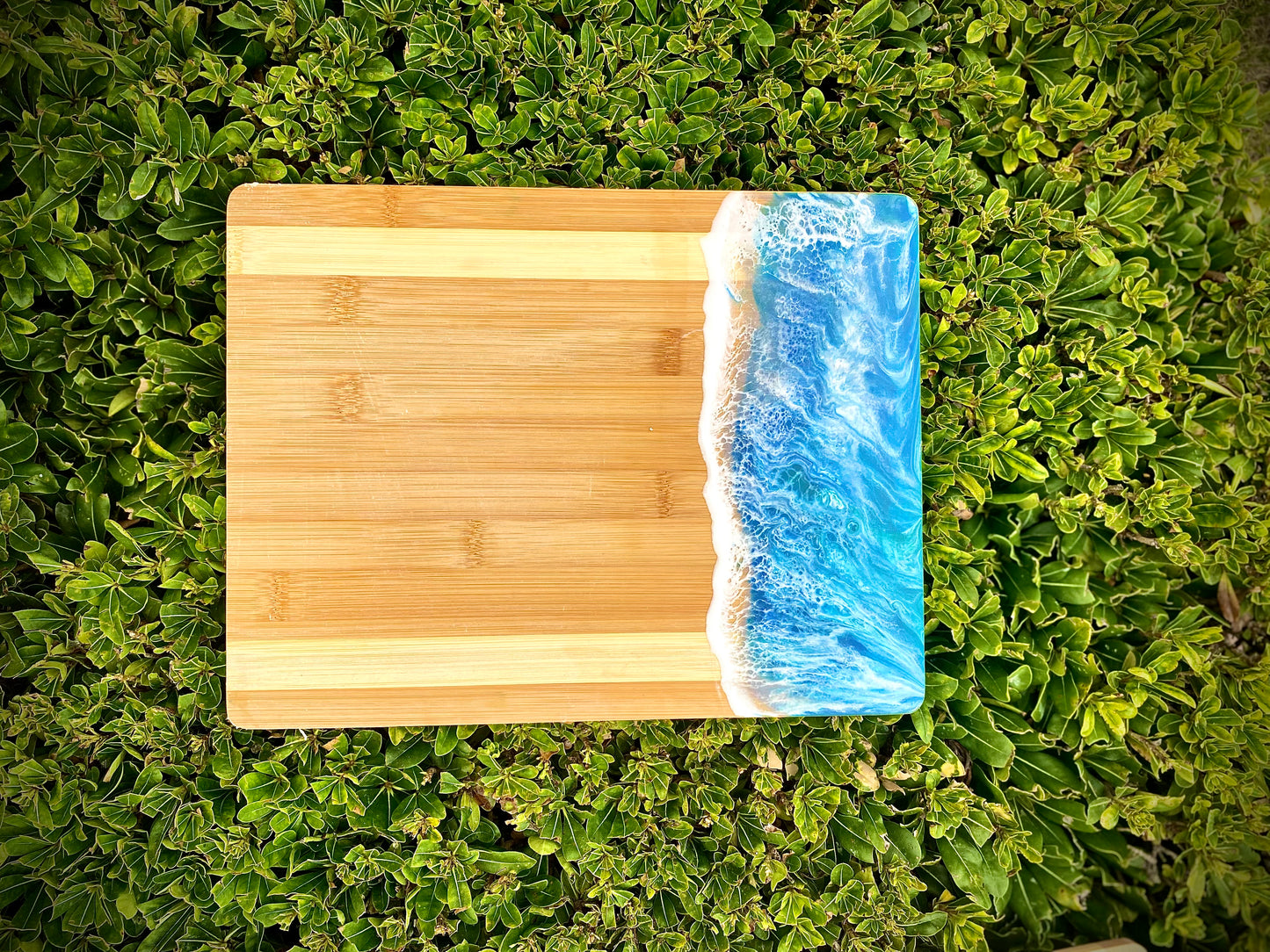 Elegant Hand Crafted Ocean Resin Charcuterie Board,  Wood Cheese Board - Omagoodness Art Shop
