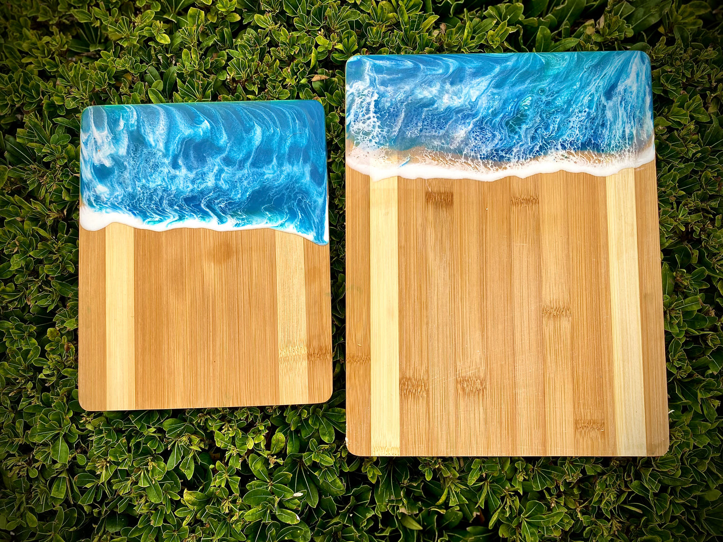 Elegant Hand Crafted Ocean Resin Charcuterie Board,  Wood Cheese Board - Omagoodness Art Shop