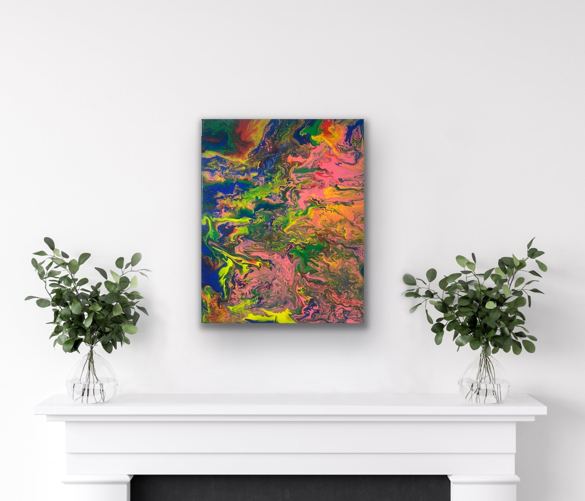 Beautiful Artwork | Handmade | Acrylic Pouring | Swipe Pour Technique | 20 x16 inch canvas - Omagoodness Art Shop
