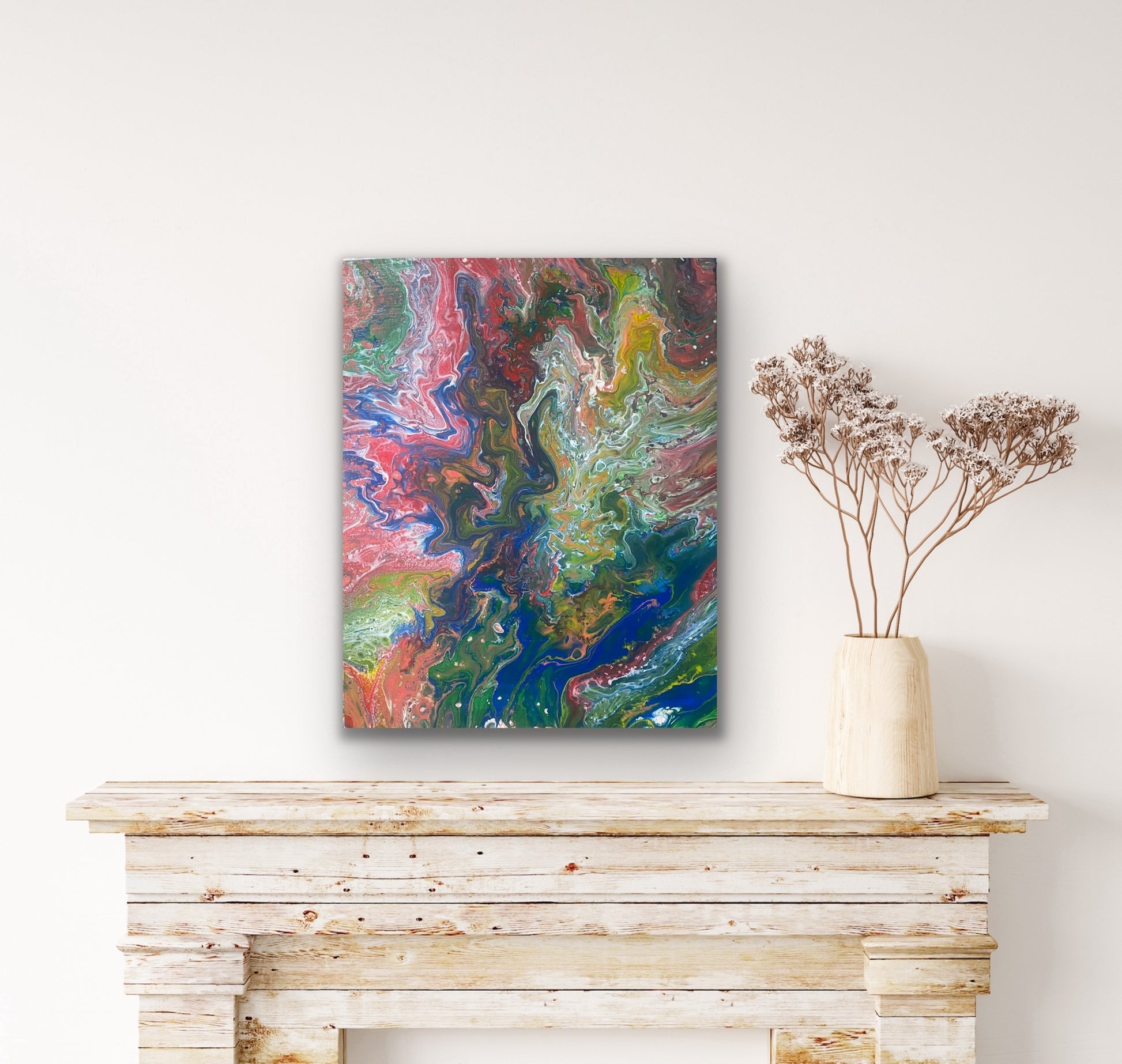 Beautiful Artwork | Handmade | Acrylic Pouring | Swipe Pour Technique | 20 x16 inch canvas - Omagoodness Art Shop