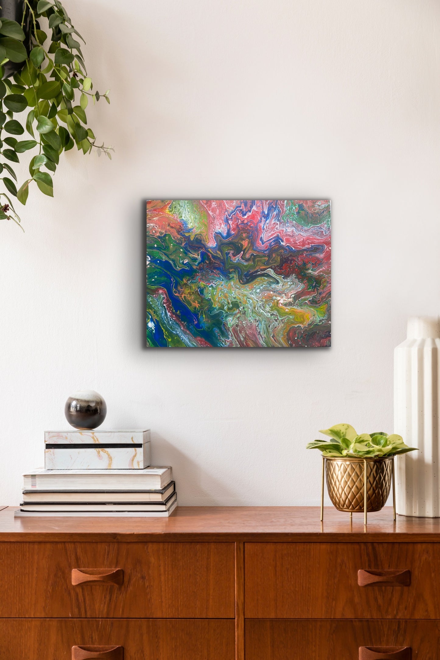 Beautiful Artwork | Handmade | Acrylic Pouring | Swipe Pour Technique | 20 x16 inch canvas - Omagoodness Art Shop