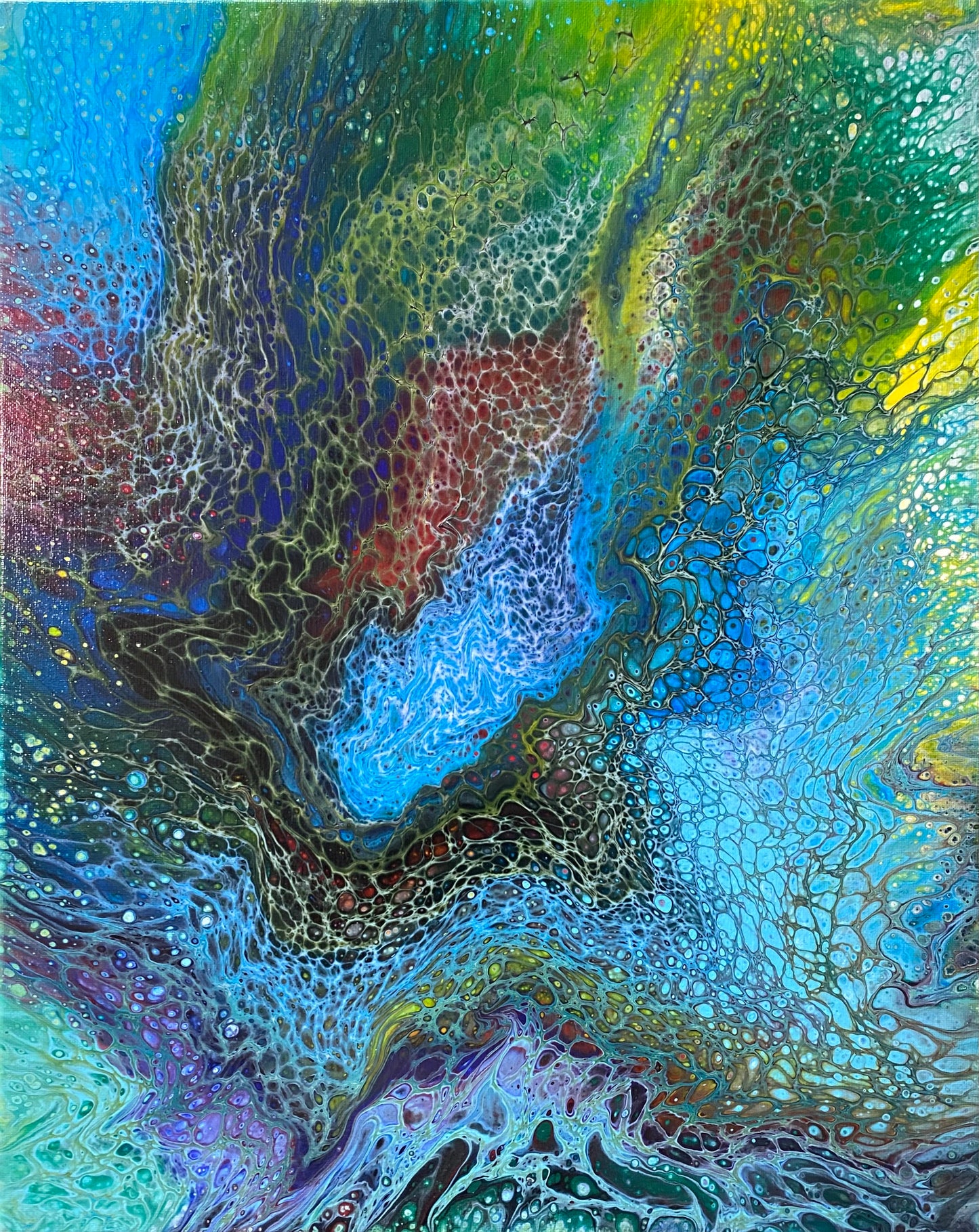 Beautiful Artwork | Handmade | Acrylic Pouring | Swipe Pour Technique | 20 x16 inch canvas - Omagoodness Art Shop