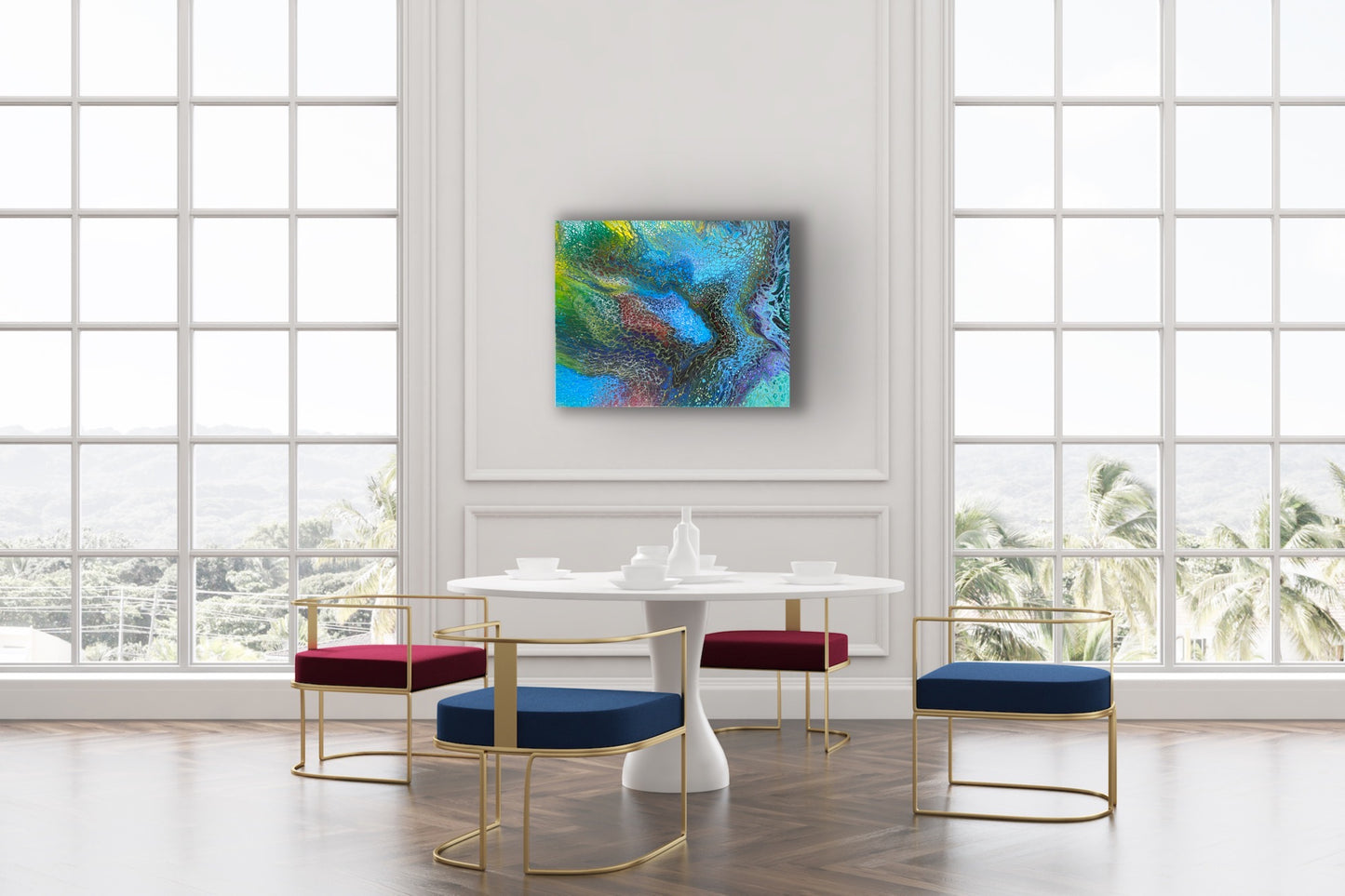 Beautiful Artwork | Handmade | Acrylic Pouring | Swipe Pour Technique | 20 x16 inch canvas - Omagoodness Art Shop