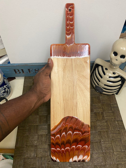 Elegant Brown Resin Rectangular Charcuterie Board - 22” x 5.5 inches in diameter