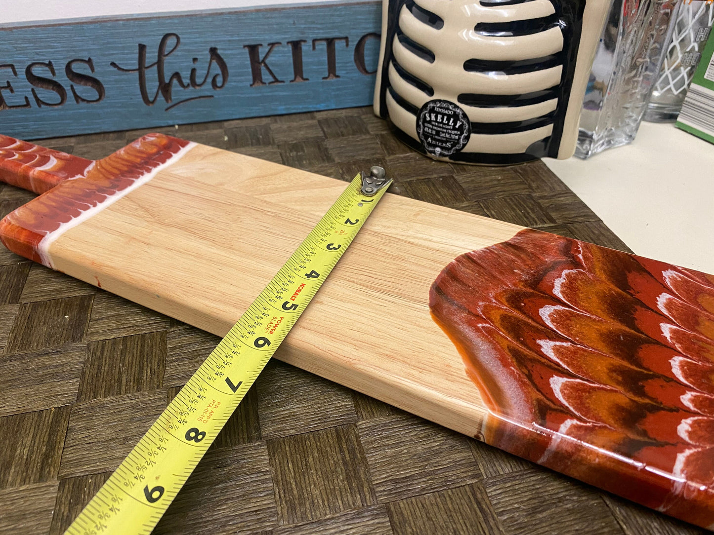 Elegant Brown Resin Rectangular Charcuterie Board - 22” x 5.5 inches in diameter