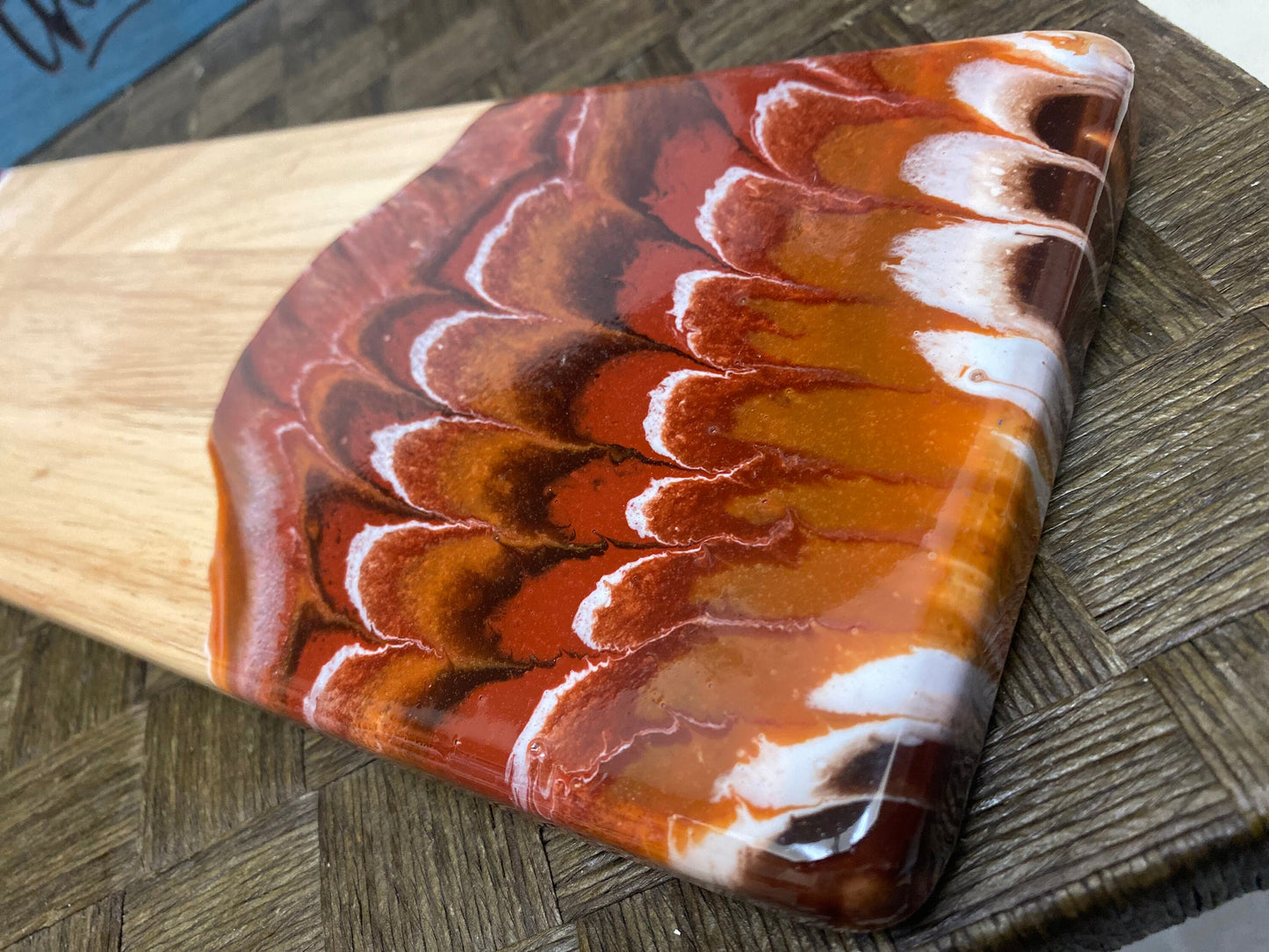 Elegant Brown Resin Rectangular Charcuterie Board - 22” x 5.5 inches in diameter