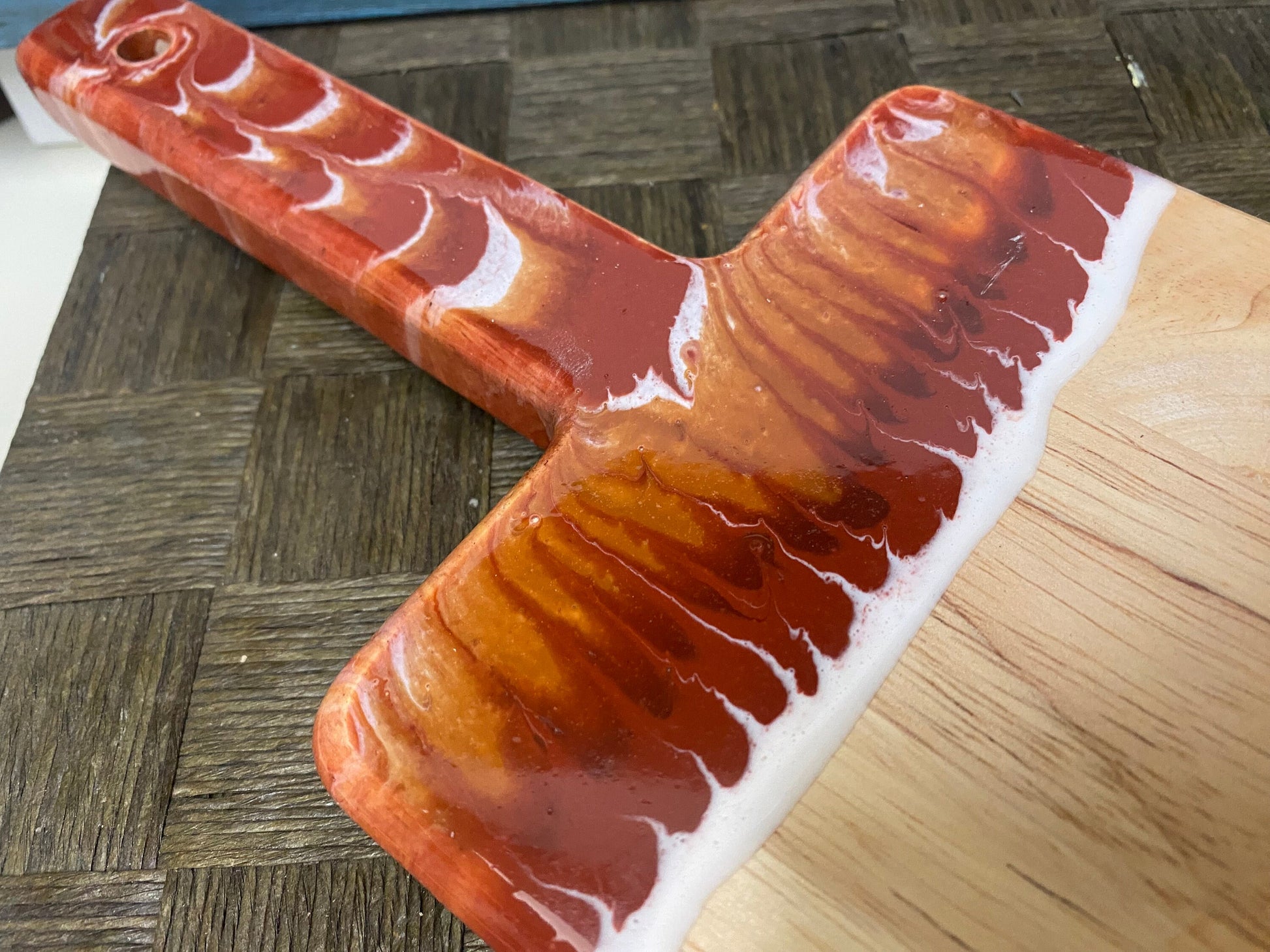 Elegant Brown Resin Rectangular Charcuterie Board - 22” x 5.5 inches in diameter