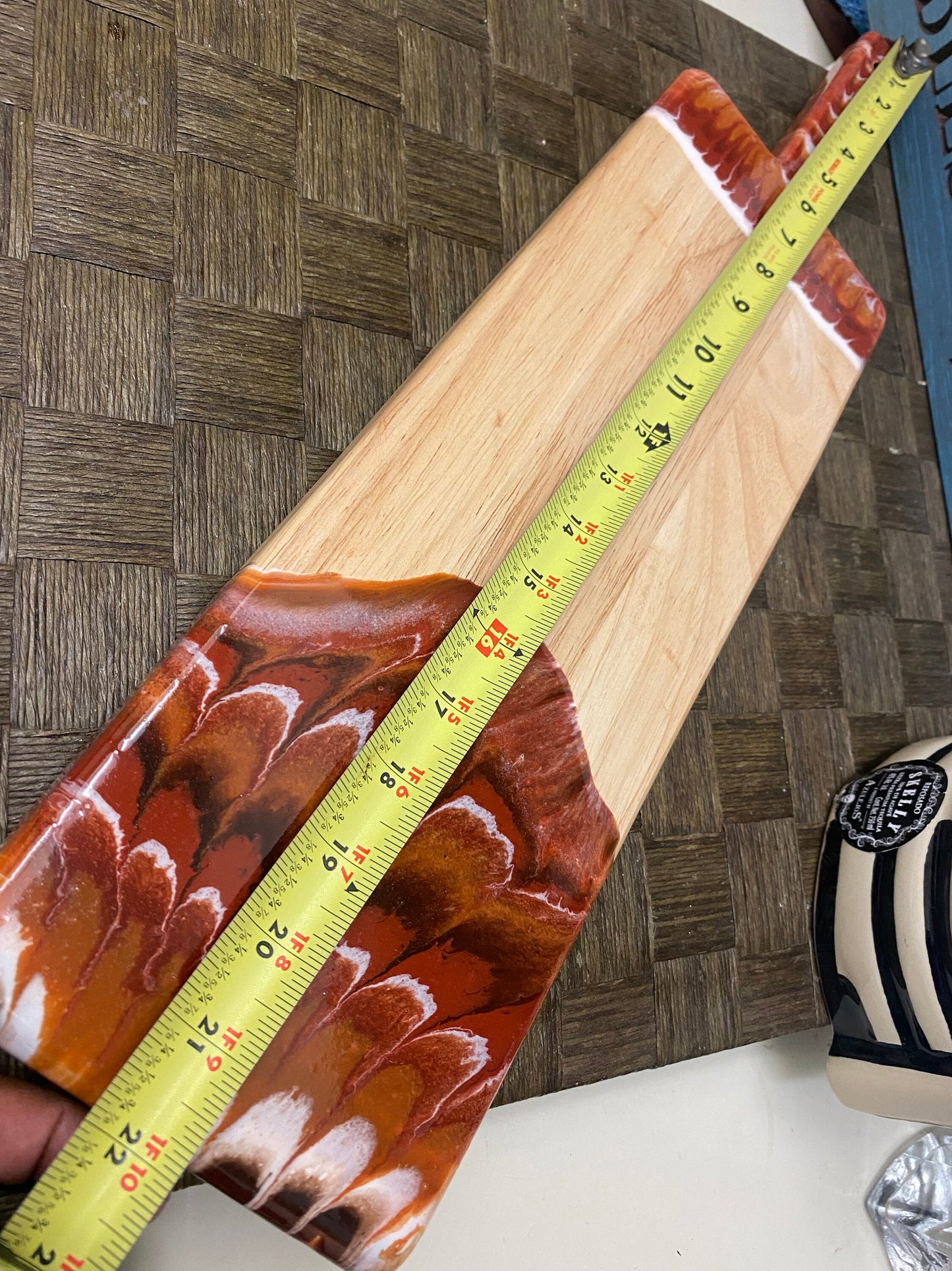 Elegant Brown Resin Rectangular Charcuterie Board - 22” x 5.5 inches in diameter