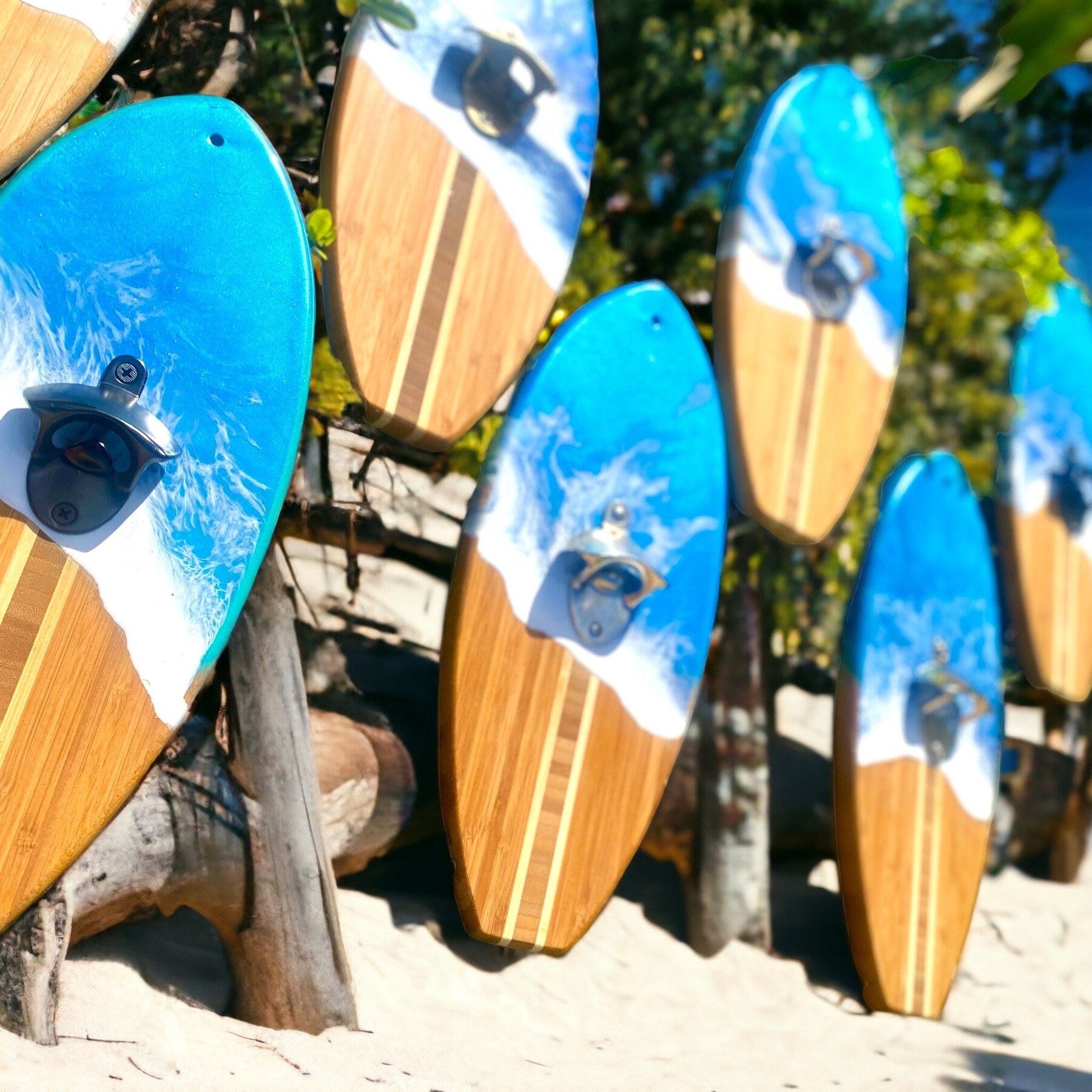 Handcrafted Mini Surfboard Ocean Resin Wave Bottle Opener