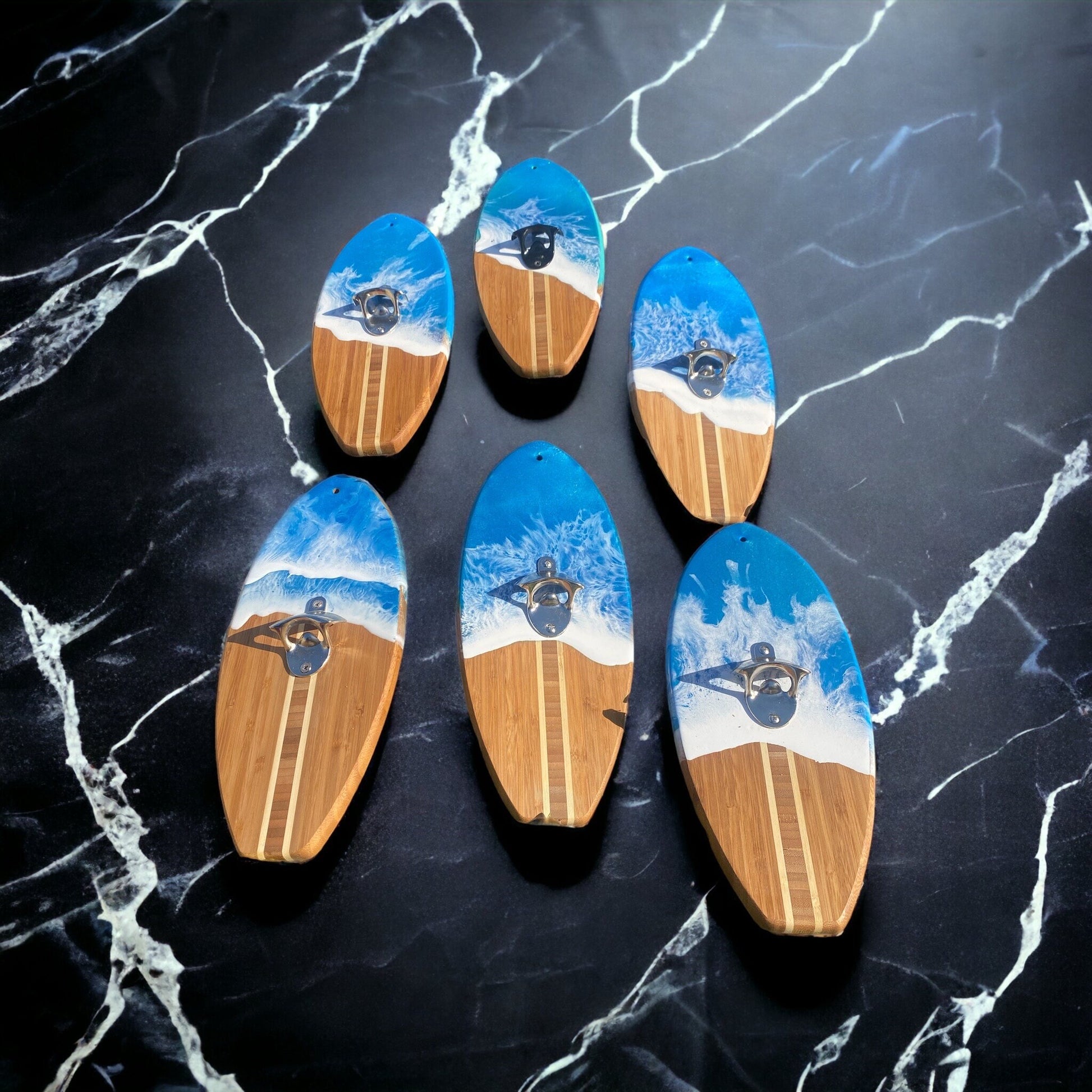 Handcrafted Mini Surfboard Ocean Resin Wave Bottle Opener