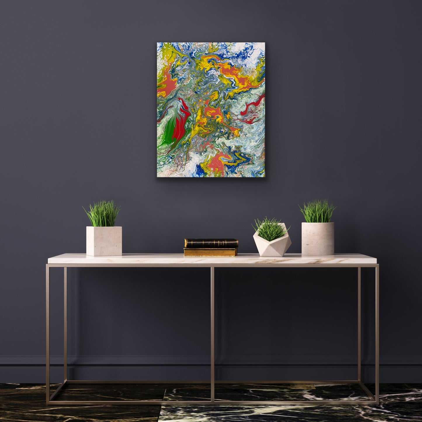 Beautiful Artwork | Handmade | Acrylic Pouring | Swipe Pour Technique | 20 x16 inch canvas - Omagoodness Art Shop