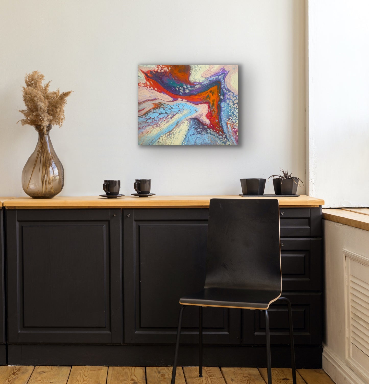 Beautiful Artwork | Handmade | Acrylic Pouring | Swipe Pour Technique | 20 x16 inch canvas - Omagoodness Art Shop
