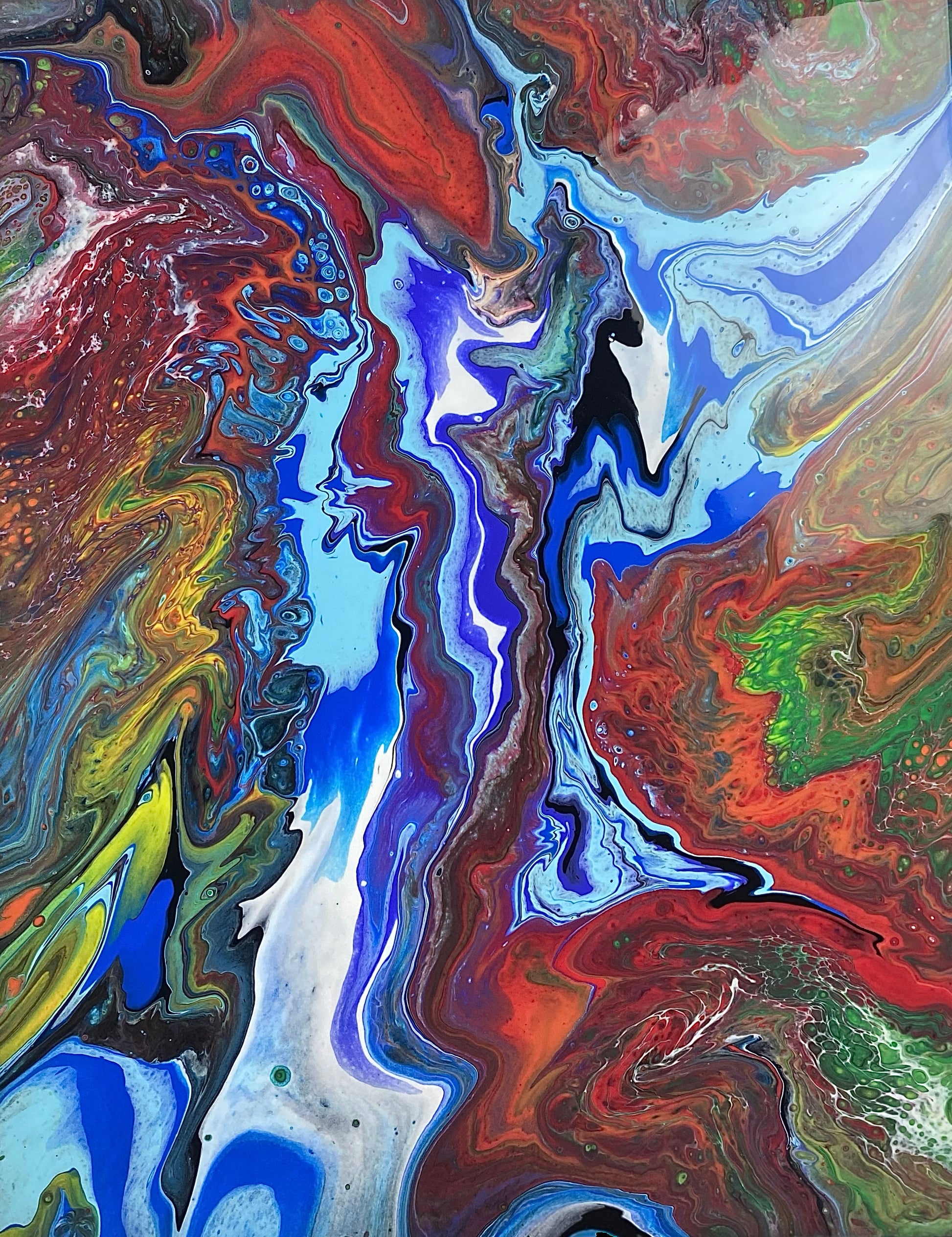 Beautiful Artwork | Handmade | Acrylic Pouring | Swipe Pour Technique | 20 x16 inch canvas - Omagoodness Art Shop