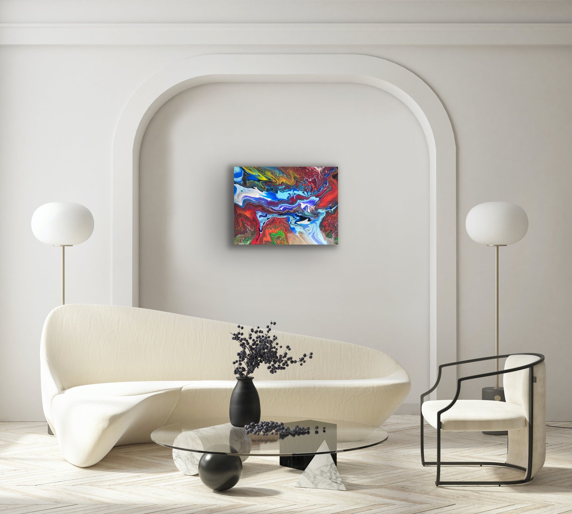 Beautiful Artwork | Handmade | Acrylic Pouring | Swipe Pour Technique | 20 x16 inch canvas - Omagoodness Art Shop