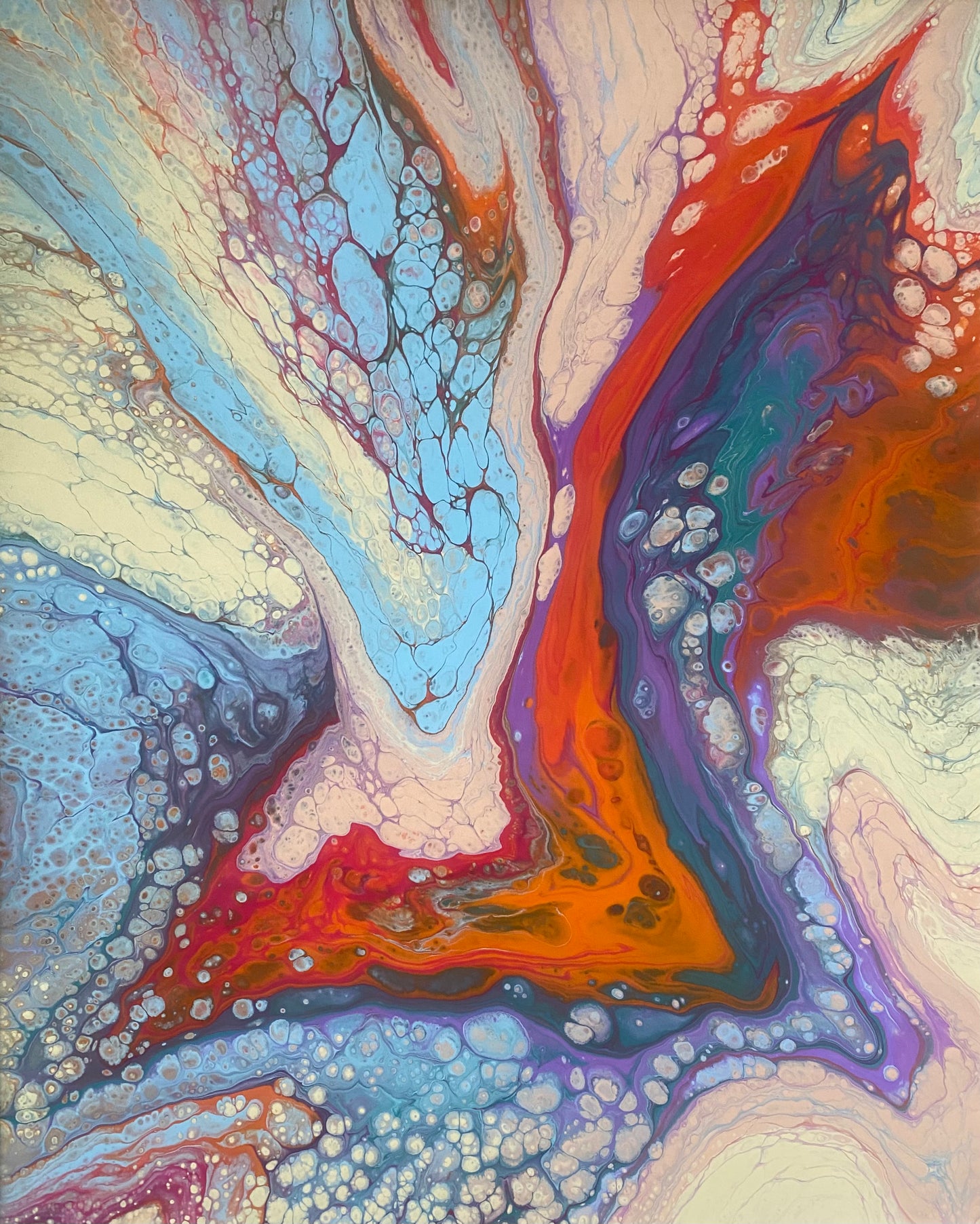 Beautiful Artwork | Handmade | Acrylic Pouring | Swipe Pour Technique | 20 x16 inch canvas - Omagoodness Art Shop