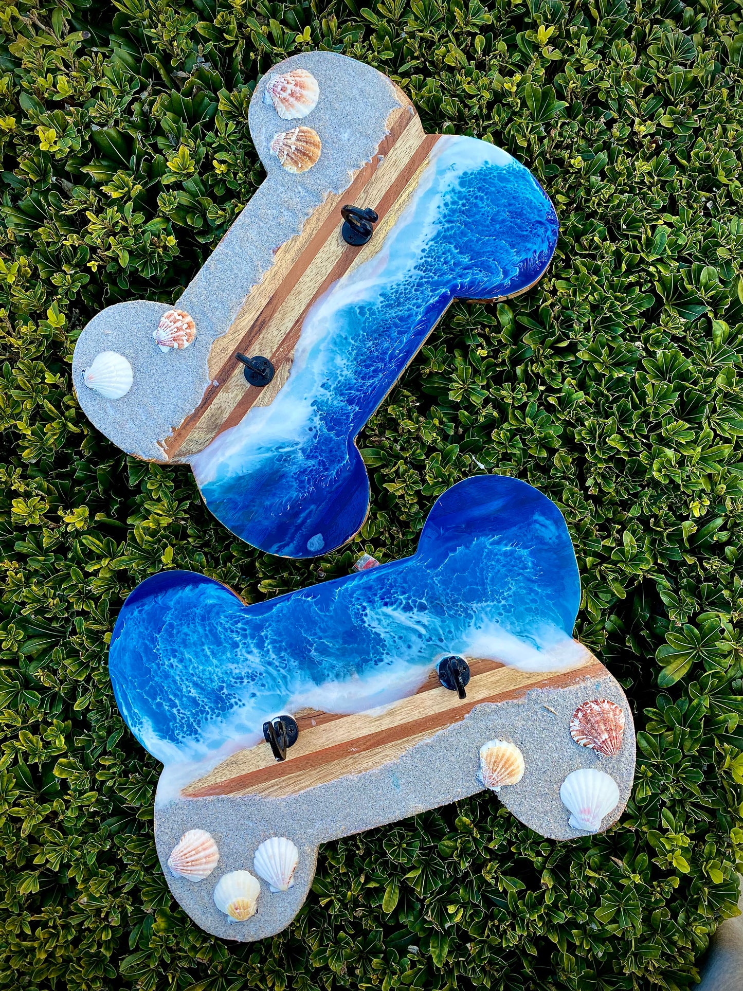 Ocean Resin Dog Collar Leash Holder - Omagoodness Art Shop